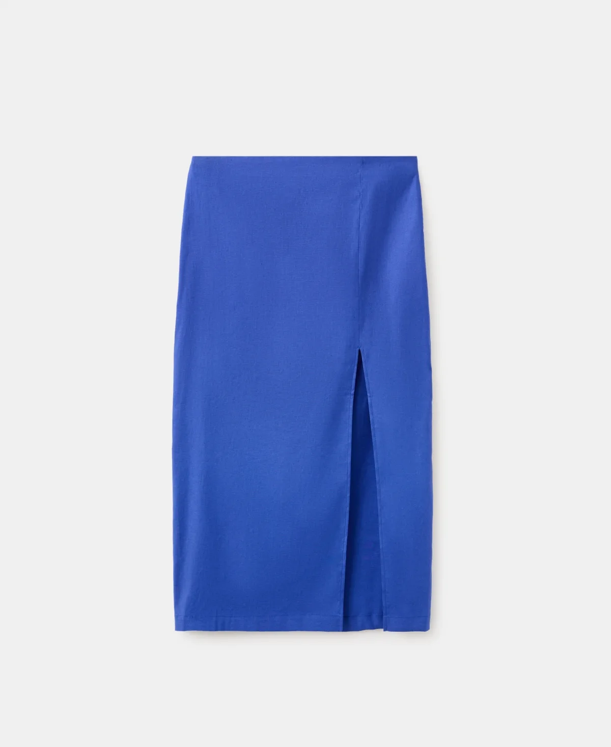 Linen-Cotton-Blend Midi Skirt by Mango