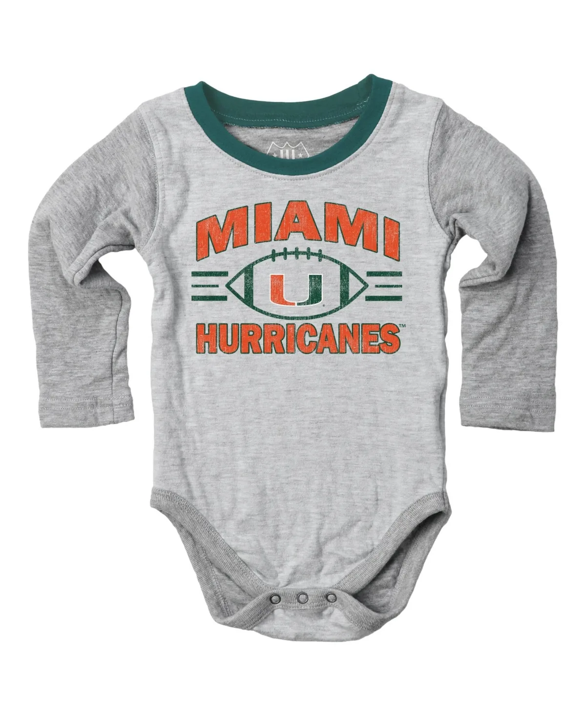 Miami Hurricanes Jie Hopper Distressed Graphics Long-Sleeve Bodysuit and Sweatpants, 2-Piece Set by Wes & Willy