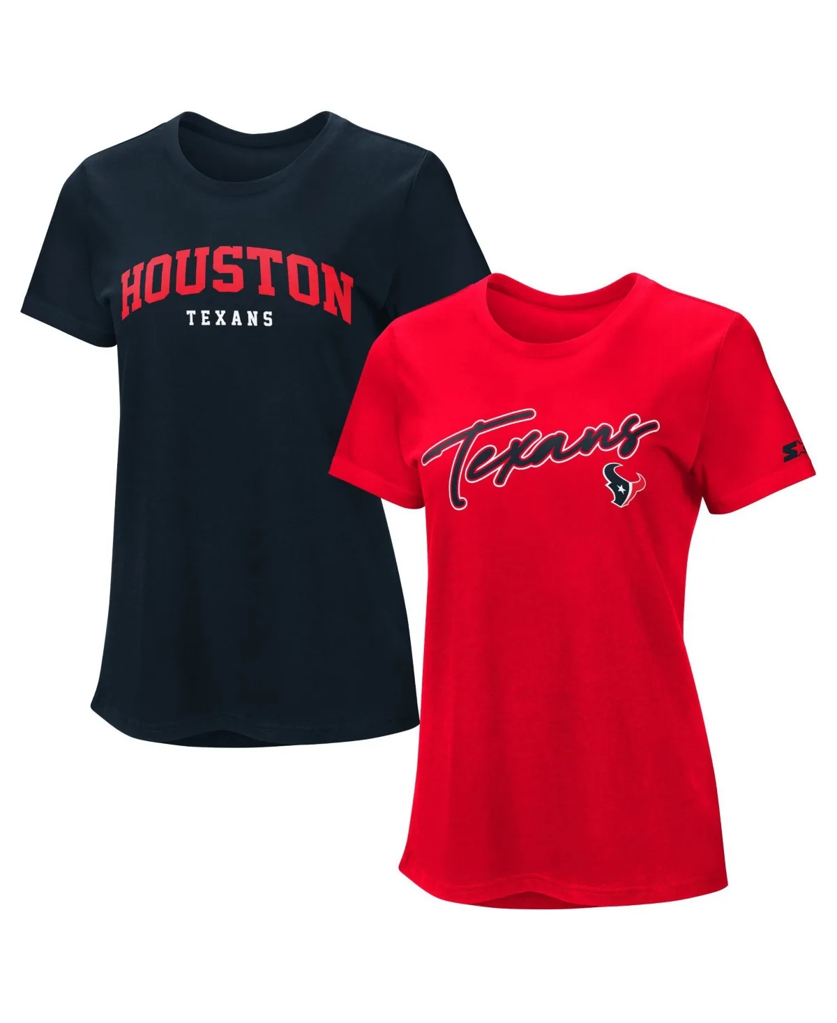 2-Pack Houston Texans Screen-Print Cropped T-Shirt by Starter