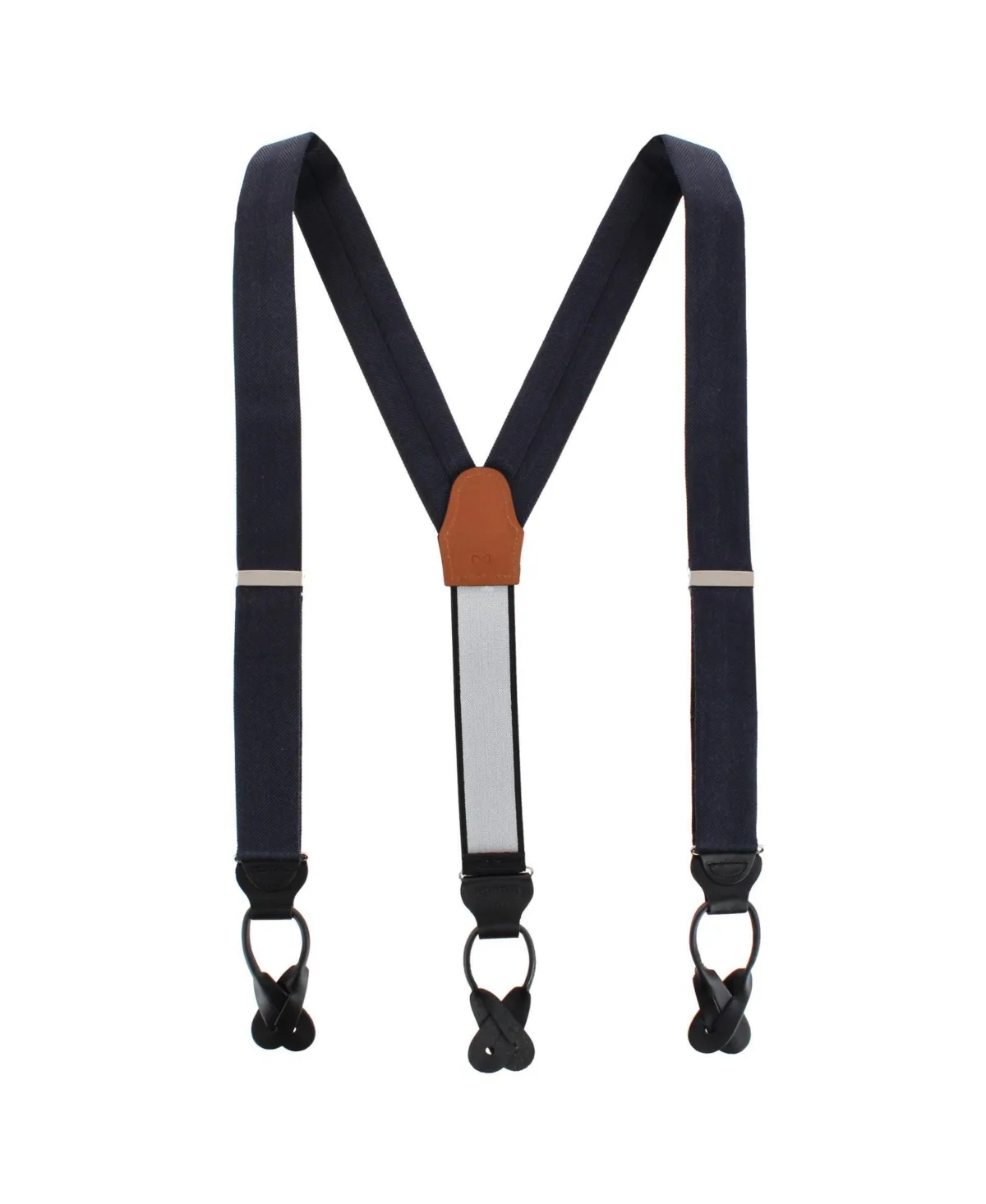 Herringbone Wool-Blend Button-End Suspenders by Trafalgar