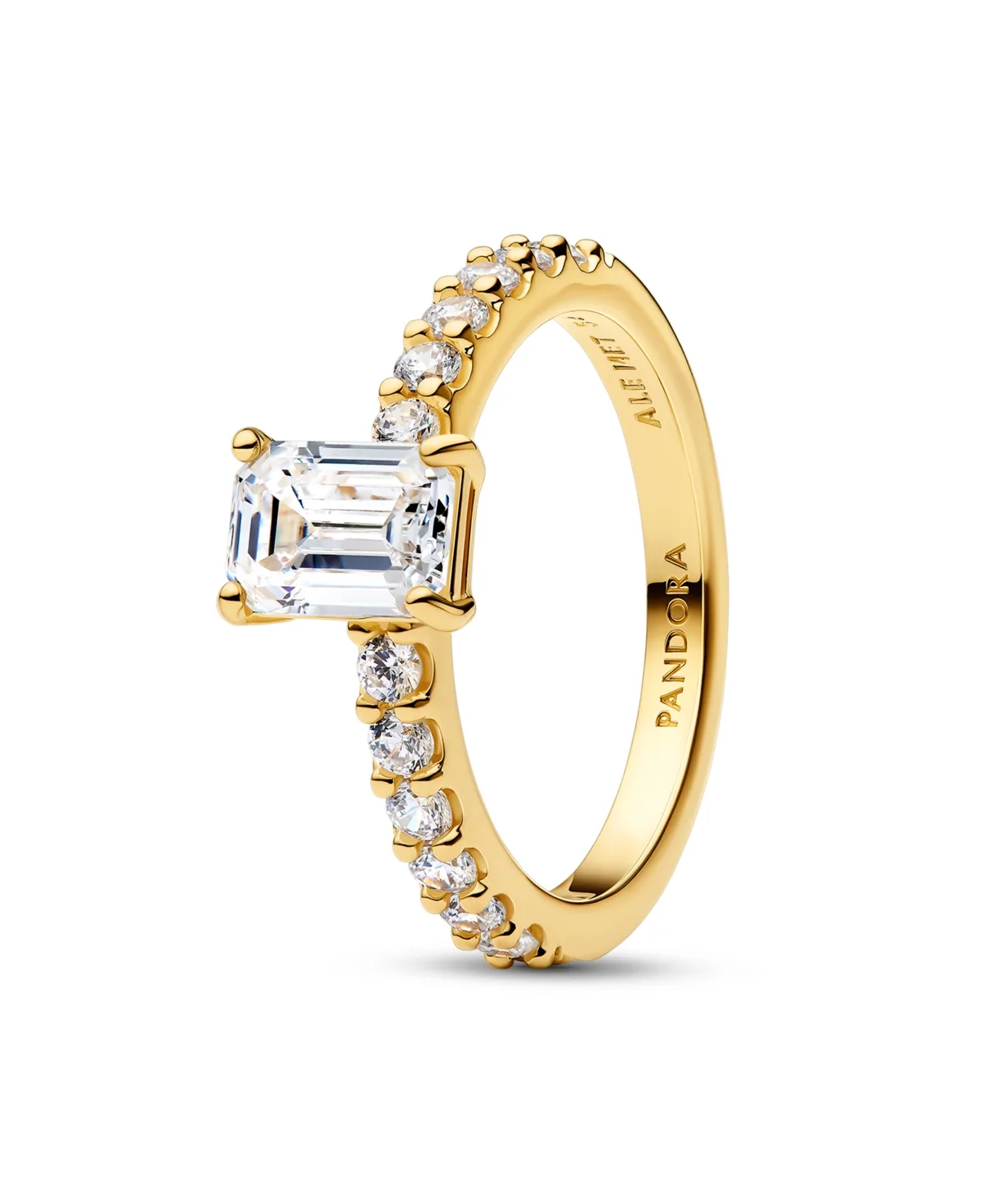 Rectangular Sparkling Halo Ring by Pandora