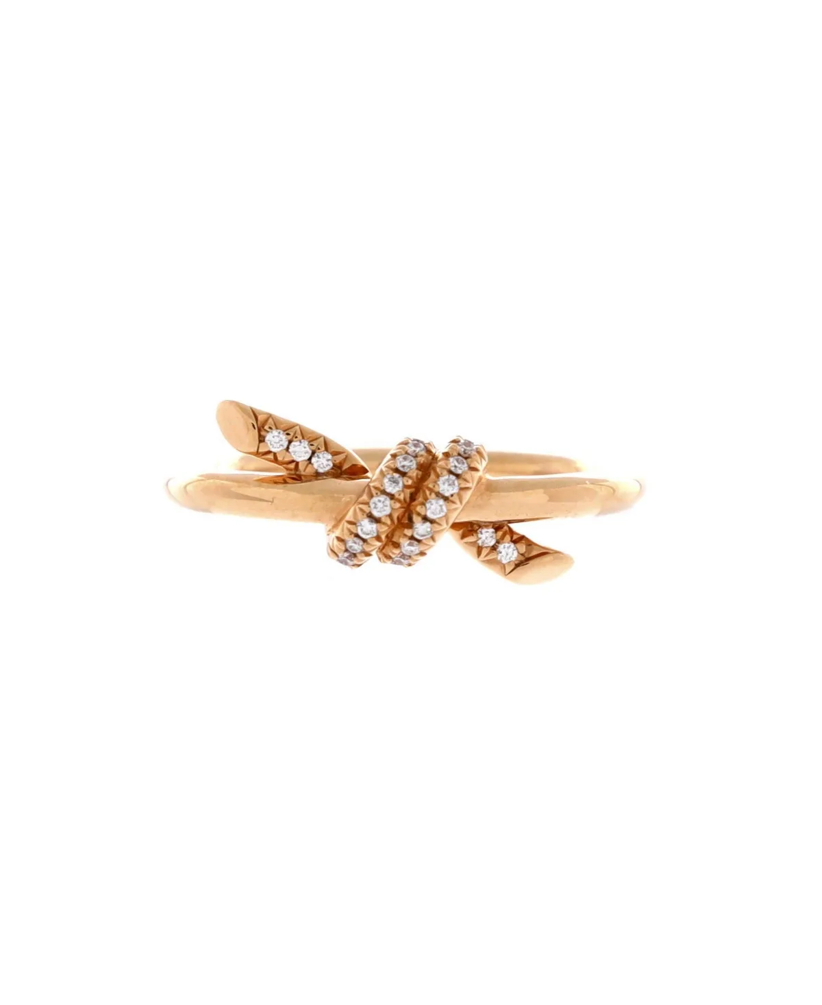 Pre-Owned Tiffany & Co Diamond Anniversary Knot Ring (0.05 ct. t.w.) in 18K Rose Gold by Tiffany & Co.
