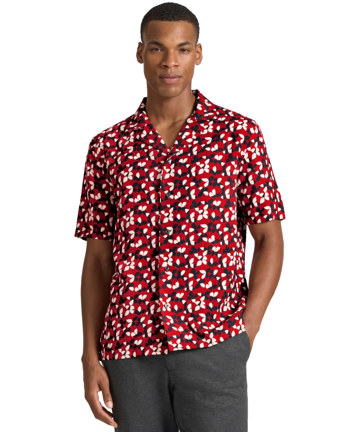 Ted by Ted Baker Warwick Floral-Print Short-Sleeve Classic-Fit Camp Shirt by Ted Baker