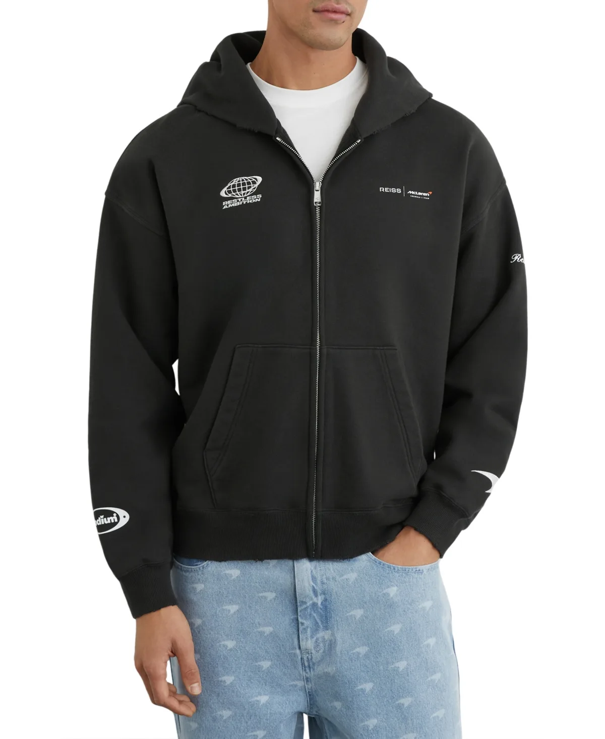 McLaren Racing Ashlam Heavyweight Cotton Relaxed-Fit Zip Hoodie by Reiss