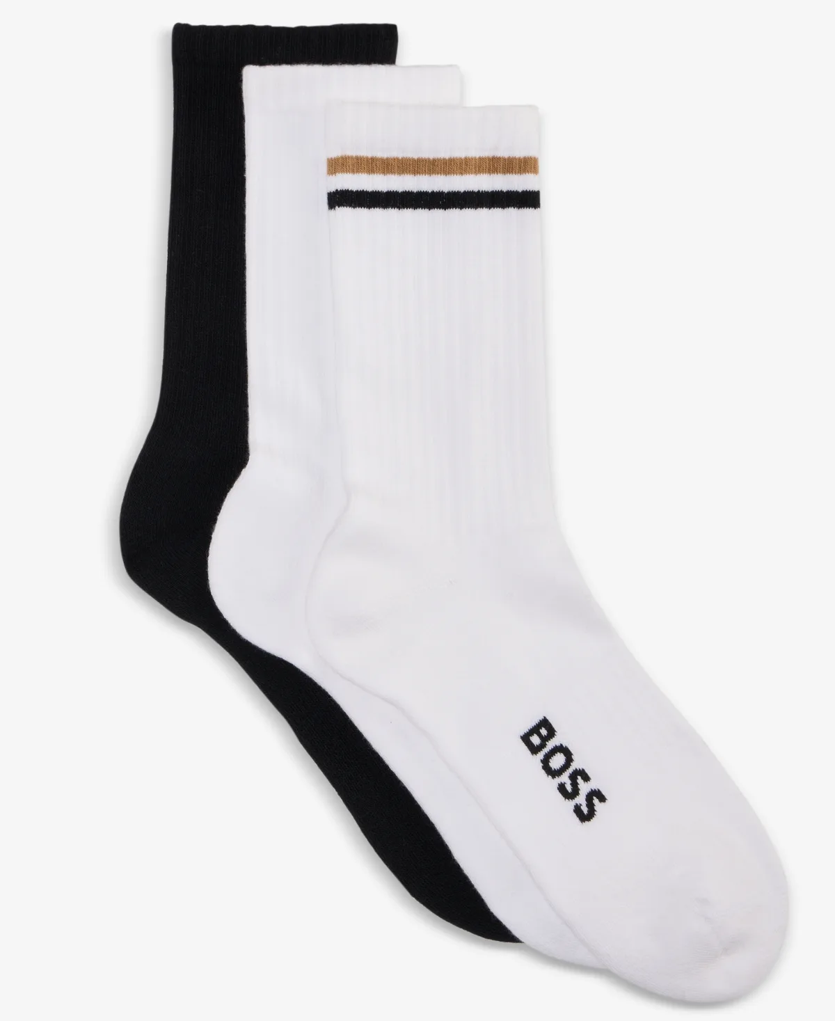 Stripe-Ribbed Crew Socks, 3-Pack by Hugo Boss
