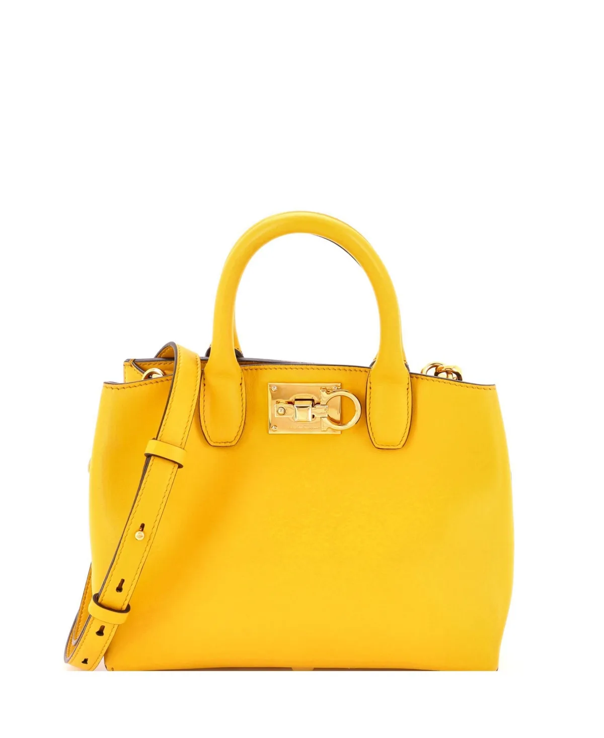 Pre-Owned Salvatore Ferragamo Small Studio Top Handle Box Bag Leather by Salvatore Ferragamo