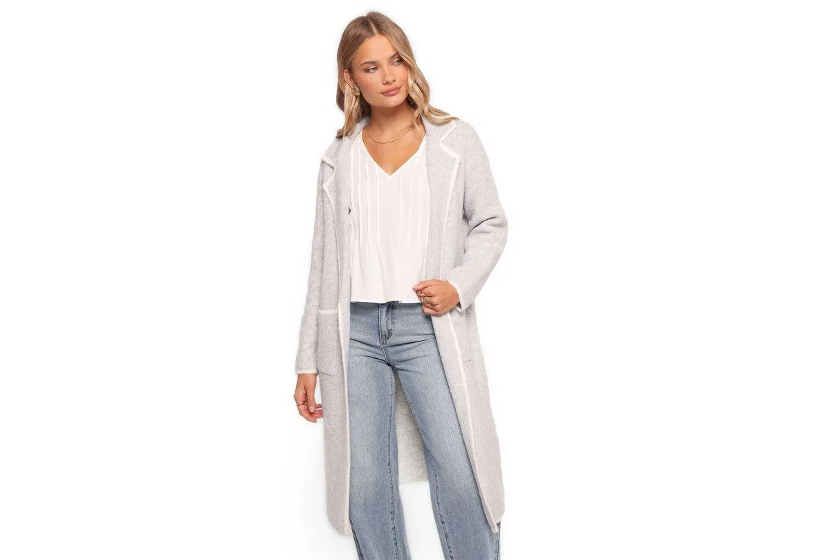 Katia Contrast Trim Coatigan by Petal and Pup