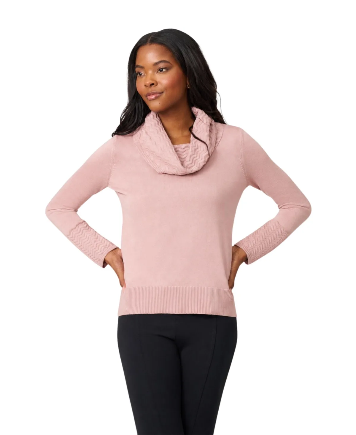 Melissa Chevron-Trimmed Cowl-Neck Sweater by PAIGE