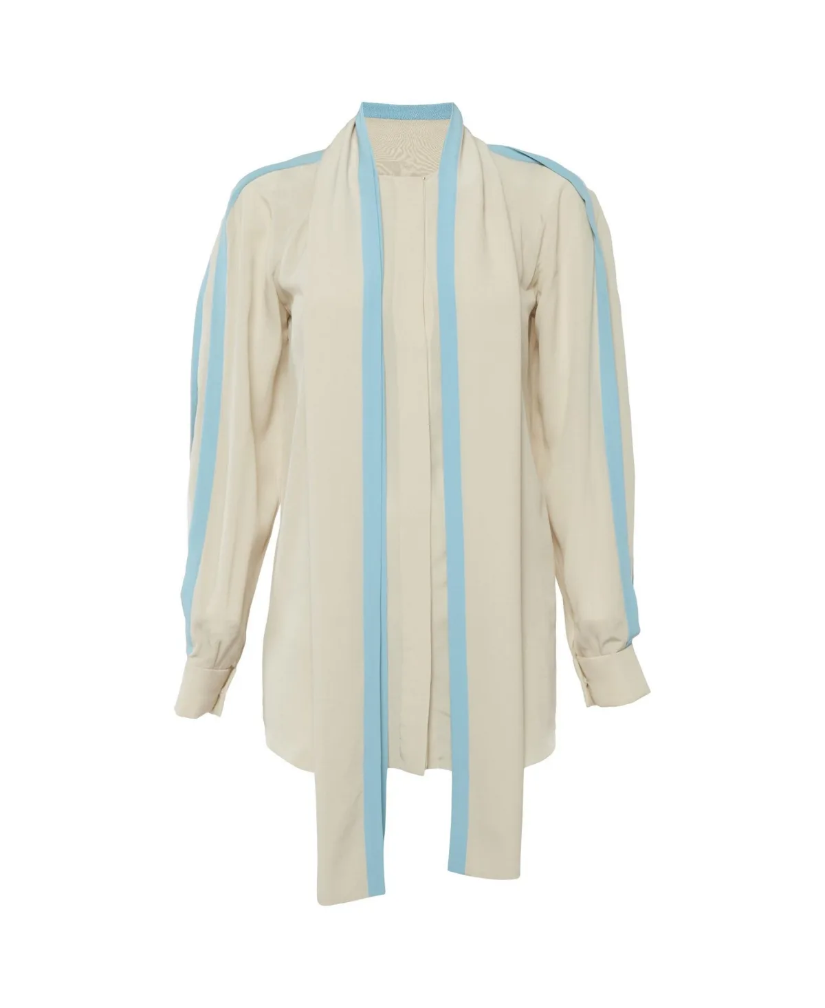 Pre-Owned Silk Tie-Neck Striped Blouse by Chloé
