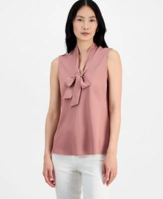 Sleeveless Tie Neck Top by Kasper