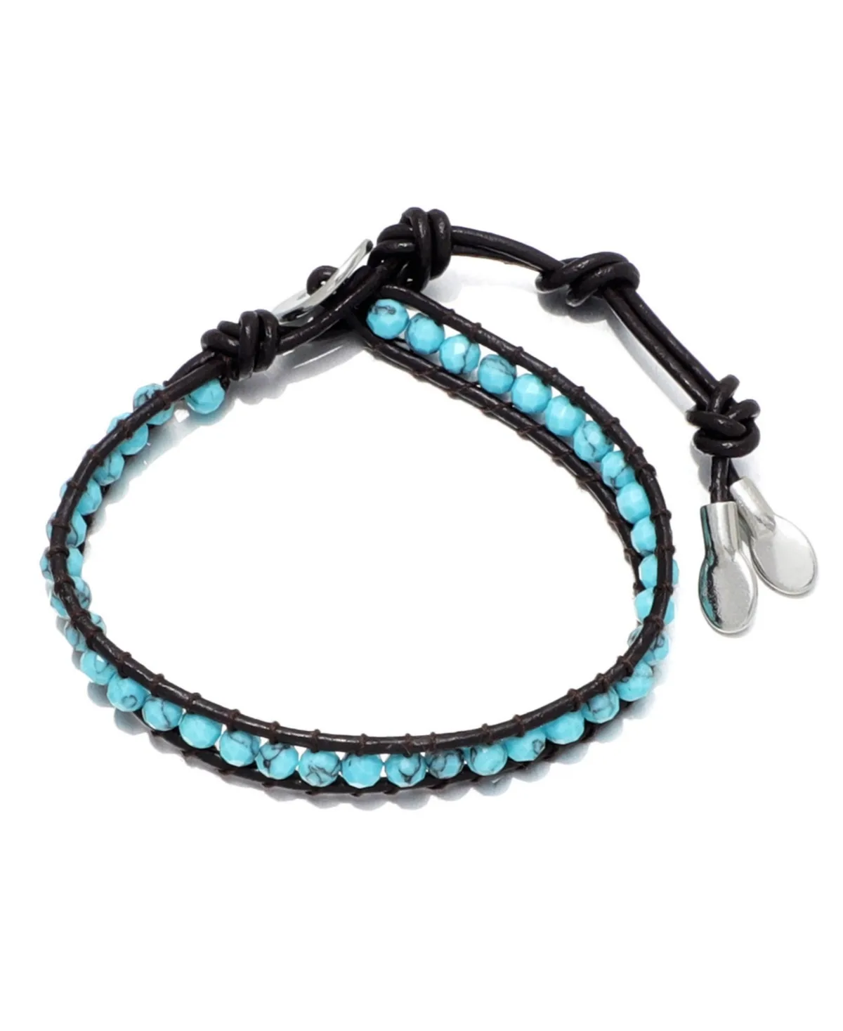 Adjustable Resin-Beaded Leather Bracelet by Adornia
