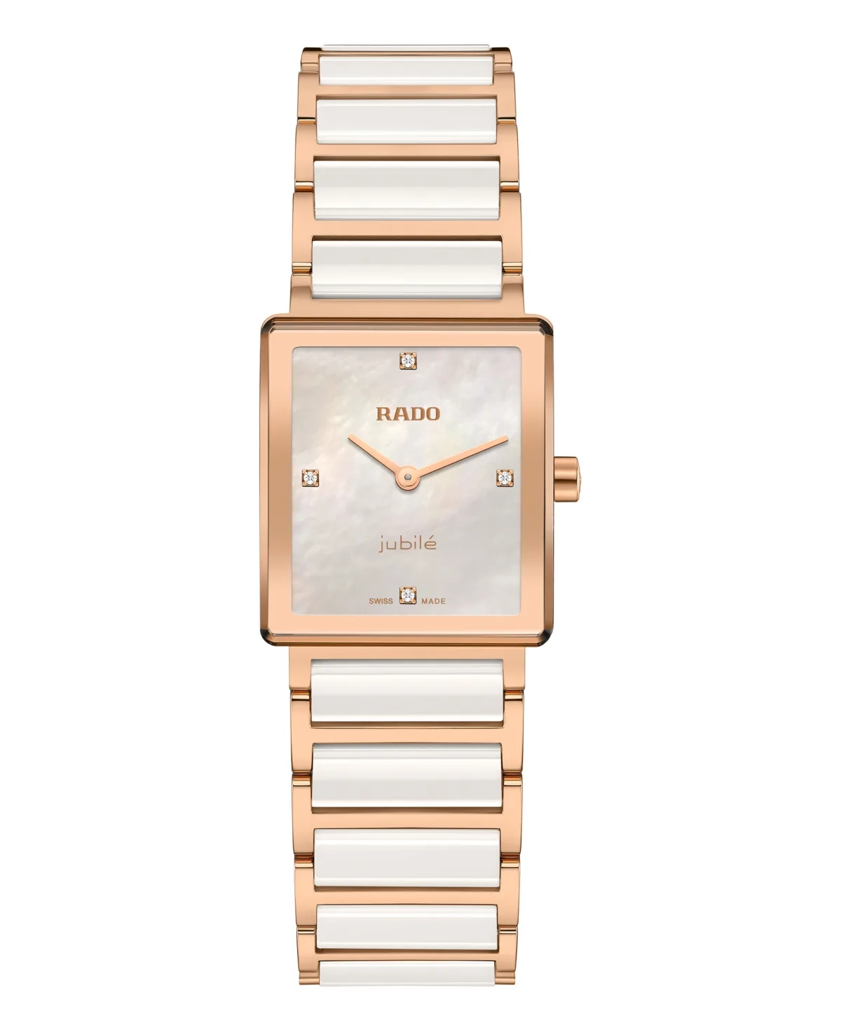 Integral Swiss Quartz Imitation Pearl Dial Two-Tone Ceramic and Stainless Steel Watch 23mm by Rado