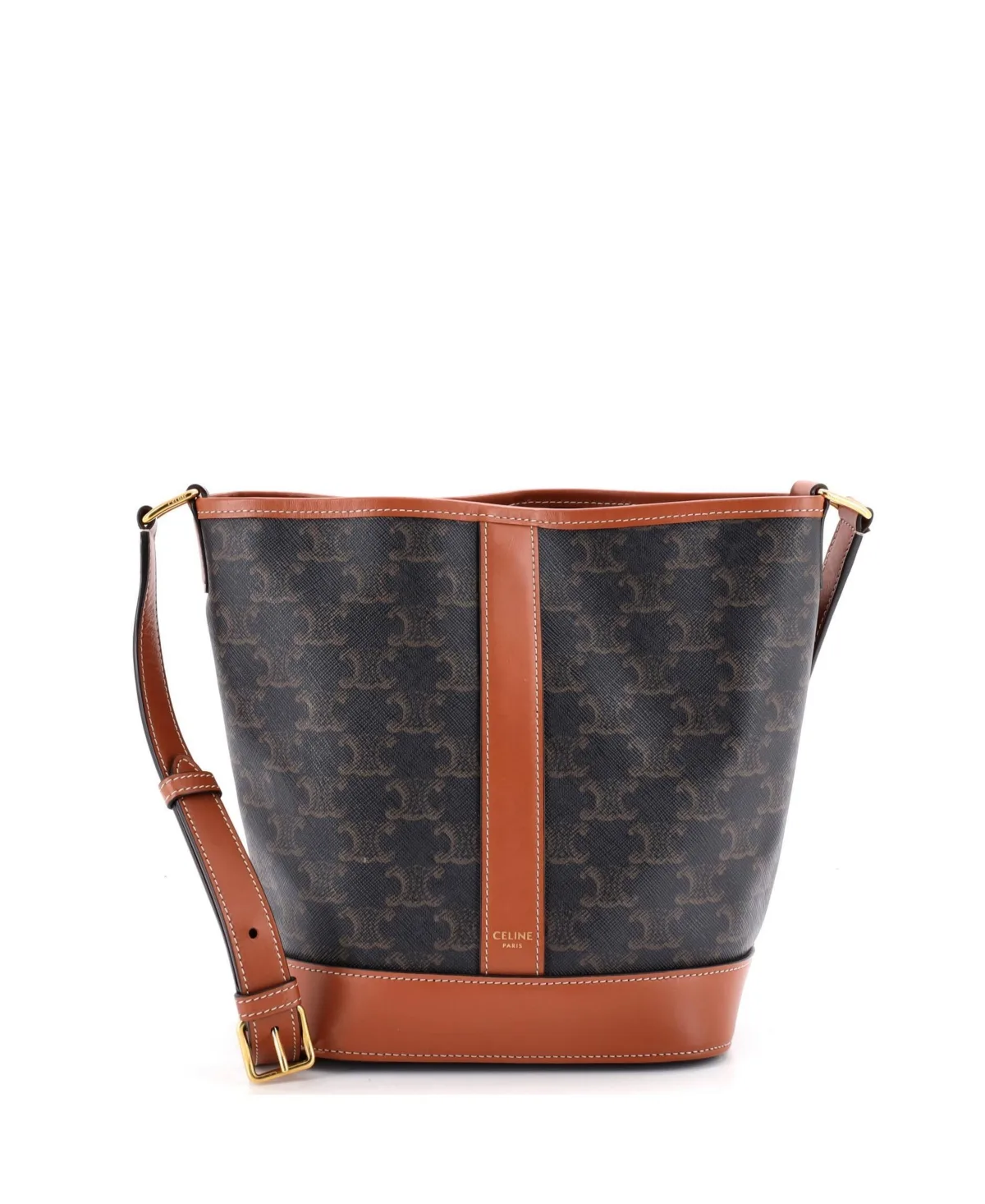 Pre-Owned Celine Small Bucket Bag Triomphe Coated Canvas by Celine