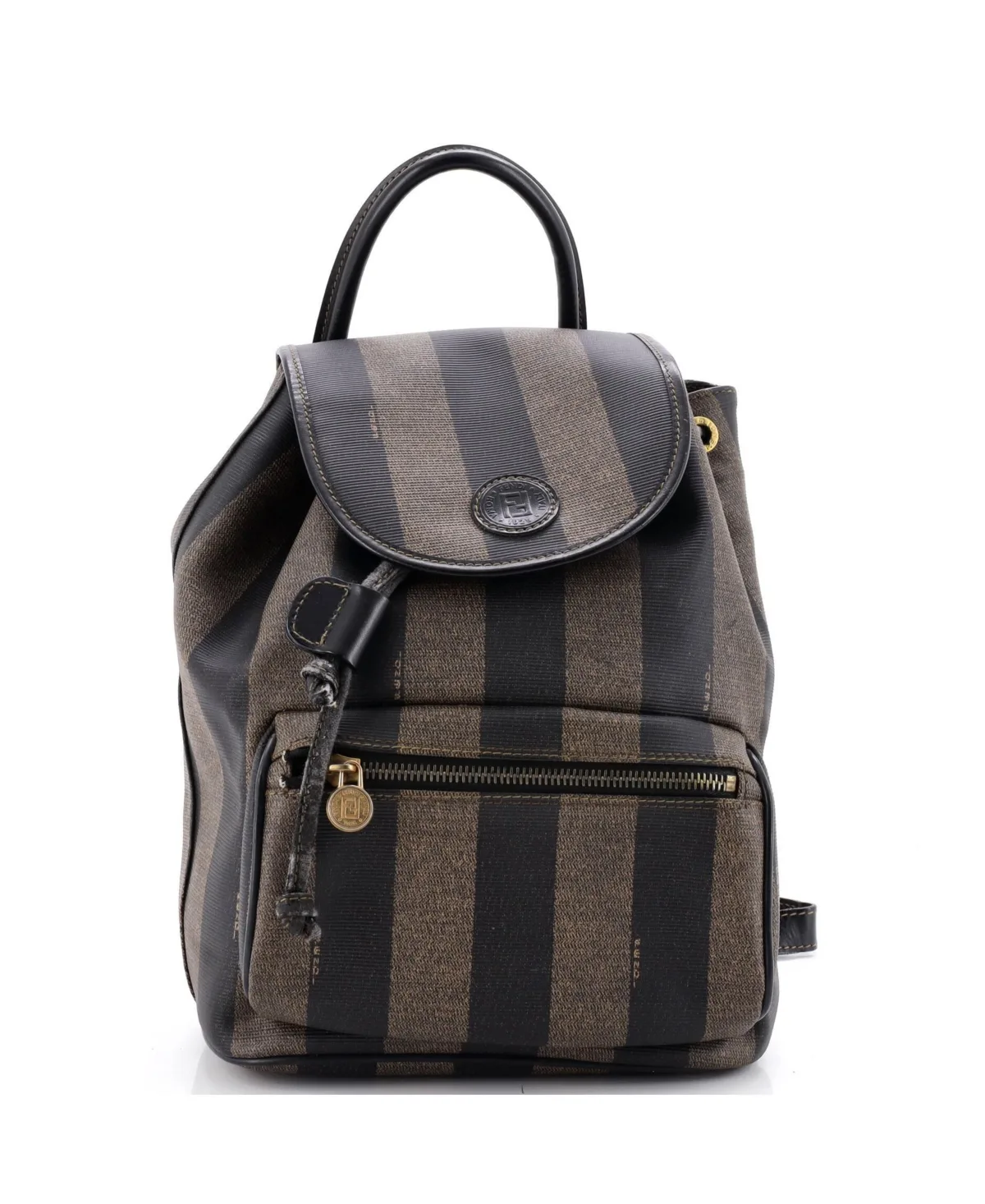 Pre-Owned Fendi Medium Pequin Front Pocket Backpack Coated Canvas by FENDI