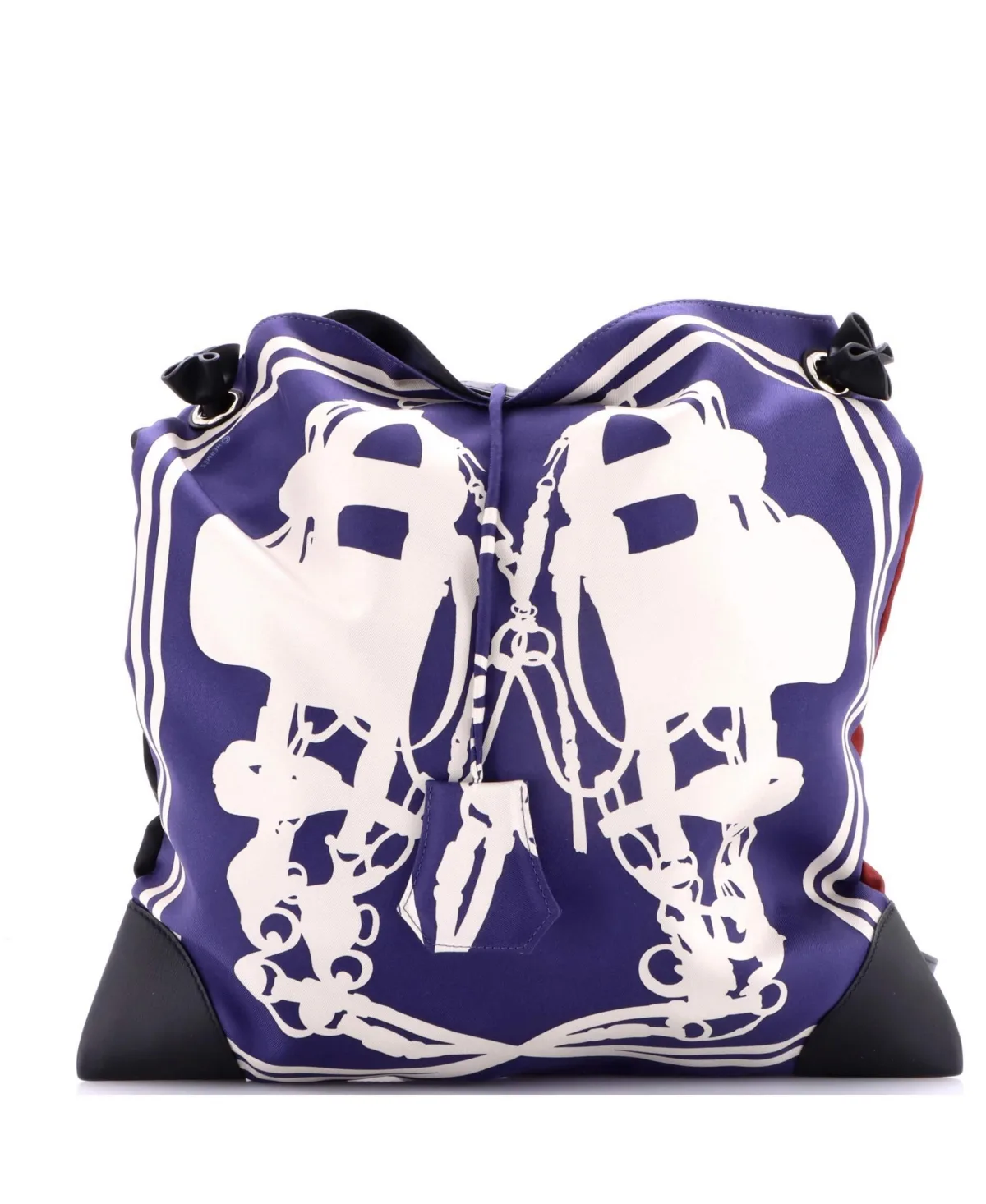 Pre-Owned Hermes Pm Silky City Bag Printed Silk and Leather by Hermes