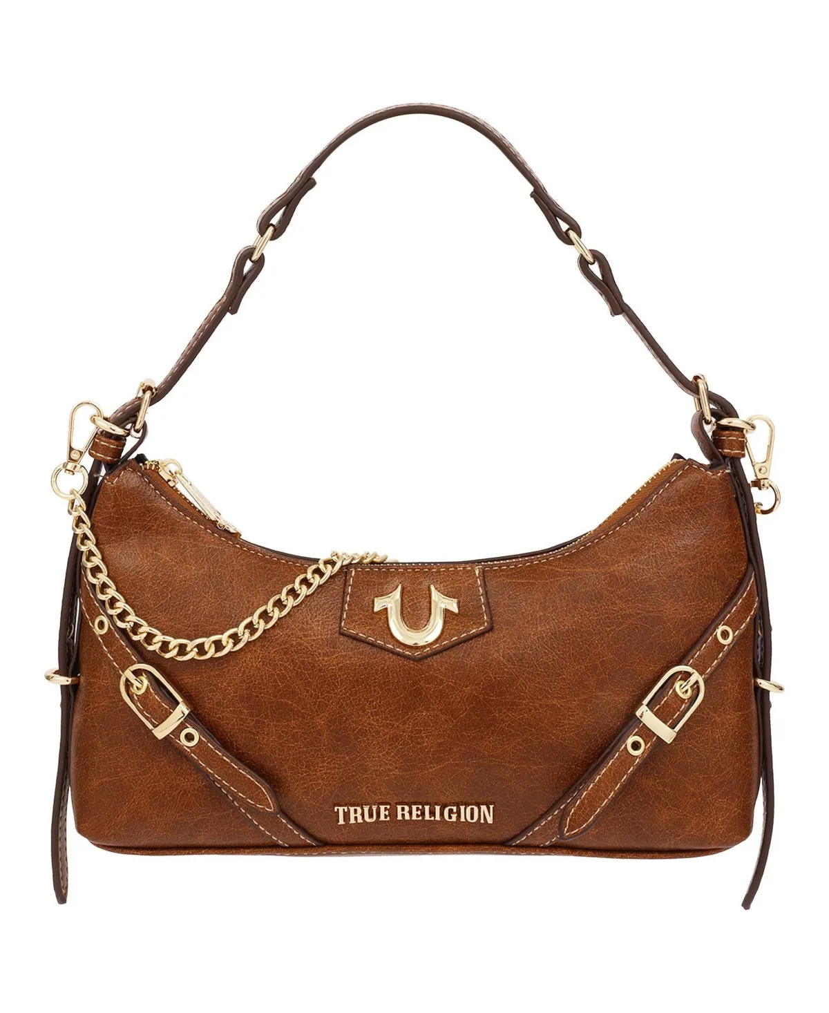 Horseshoe Hardware Belt Detail Baguette Shoulder Bag by True Religion