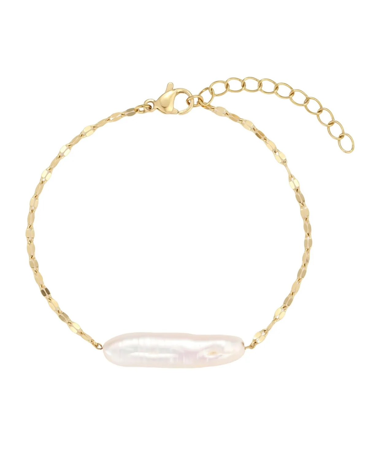 Keshi Cultured Pearl Gold-Tone Adjustable Bracelet by Adornia