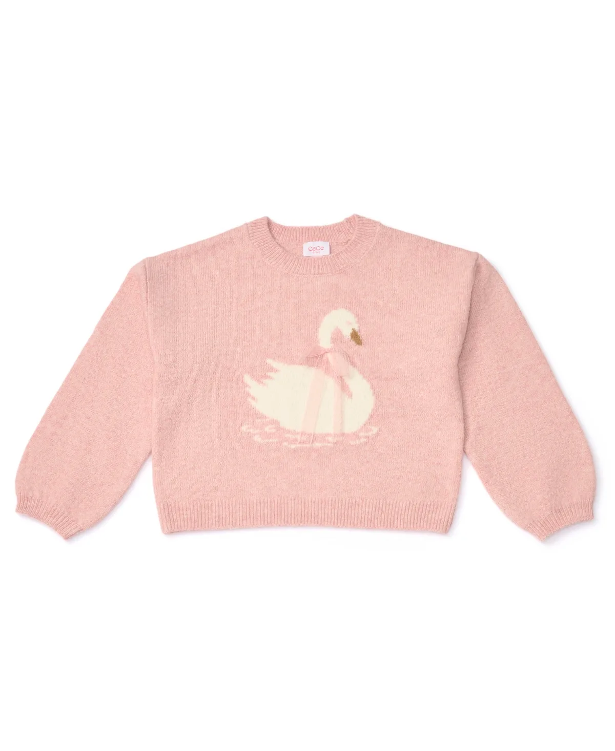 Swan Intarsia Long-Sleeve Pullover by CeCe