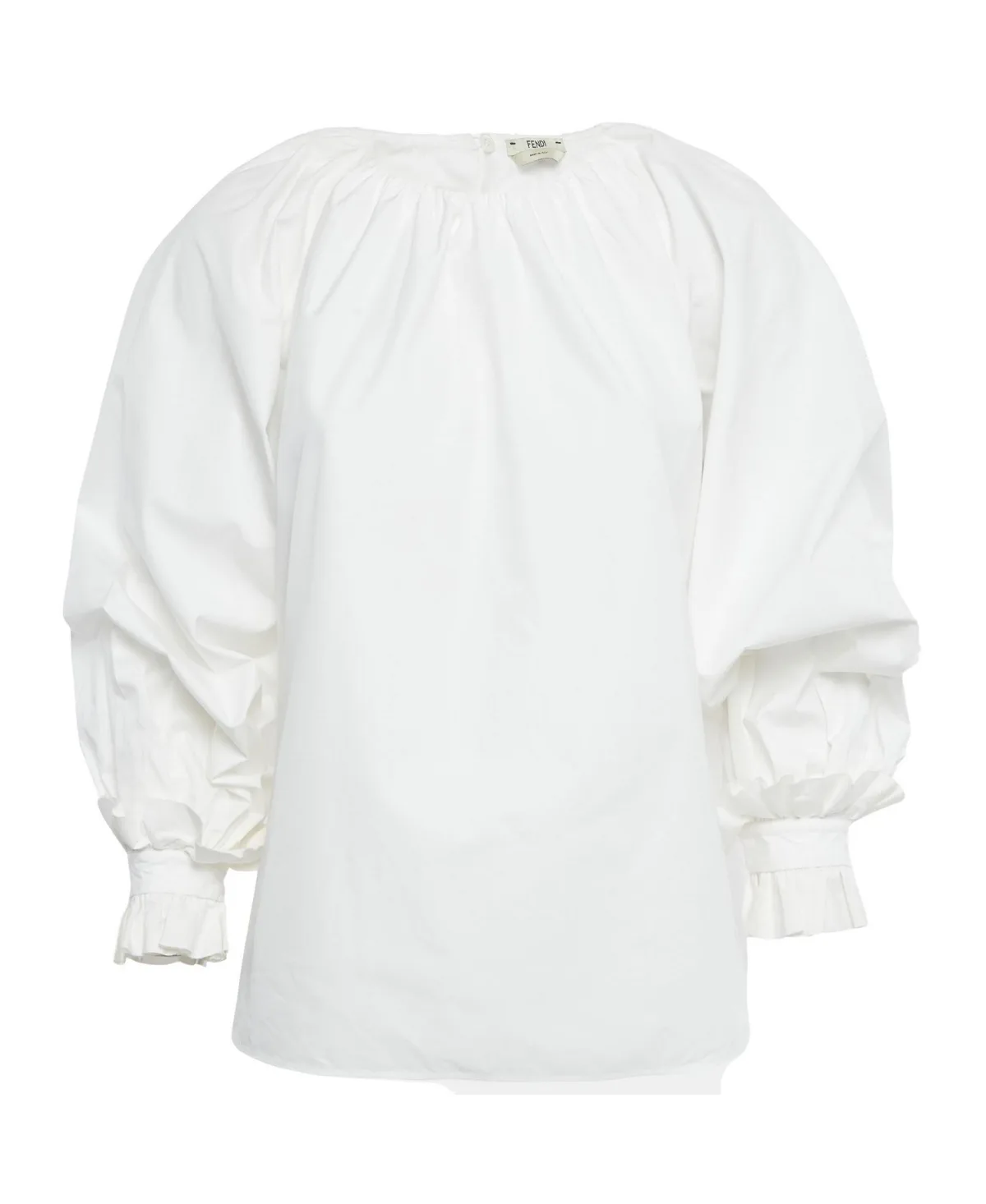 Pre-Owned Cotton Poplin Balloon Sleeve Blouse by FENDI