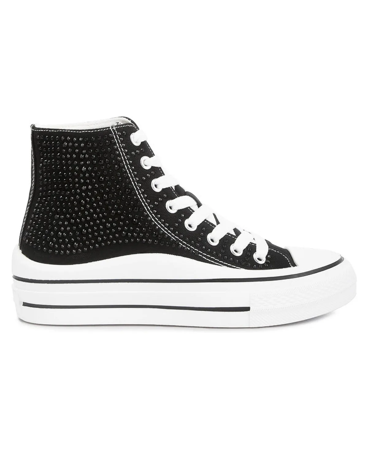 Asuka Rhinestone Embellished Ankle-Length Sneakers by London Rag