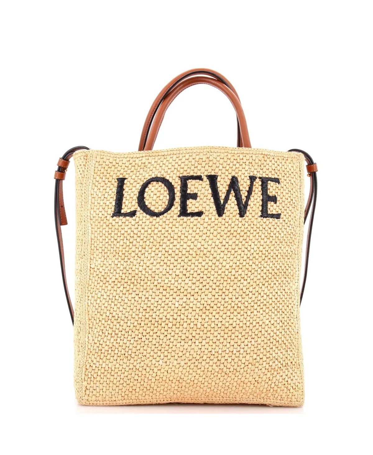 Pre-Owned North South A4 Tote Raffia and Leather by LOEWE