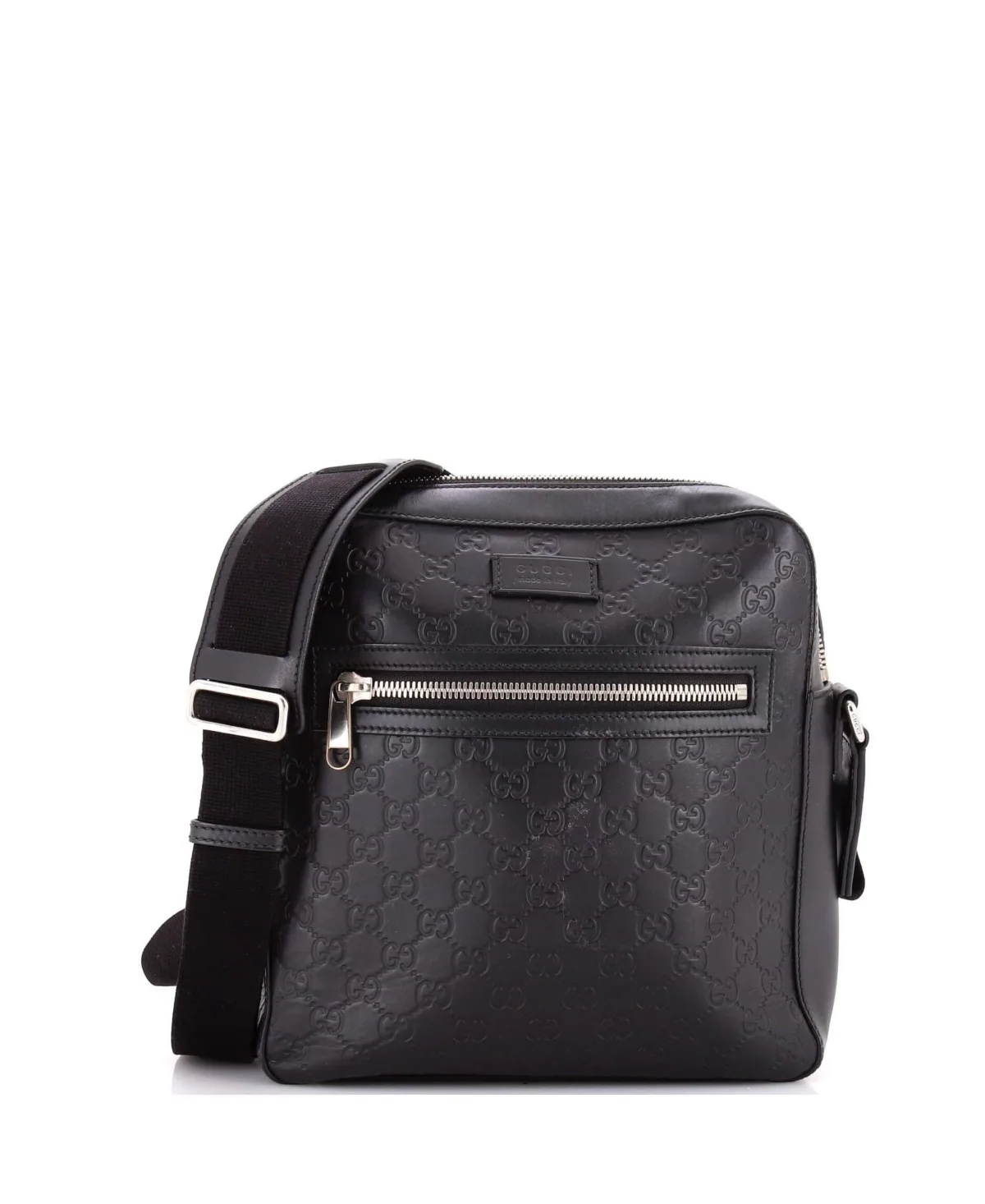 Pre-Owned Small Signature Zip Messenger Bag Guccissima Leather by Gucci