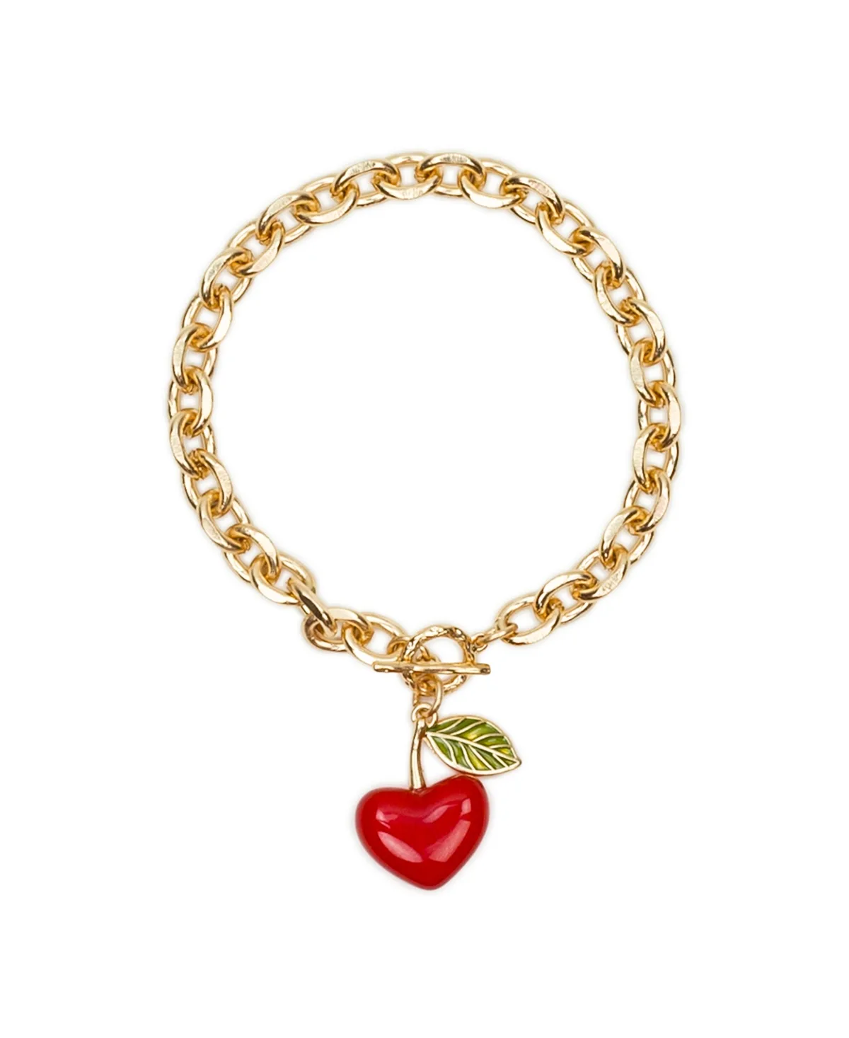 Gold-Tone Heart Charm Toggle Bracelet by Patricia Nash