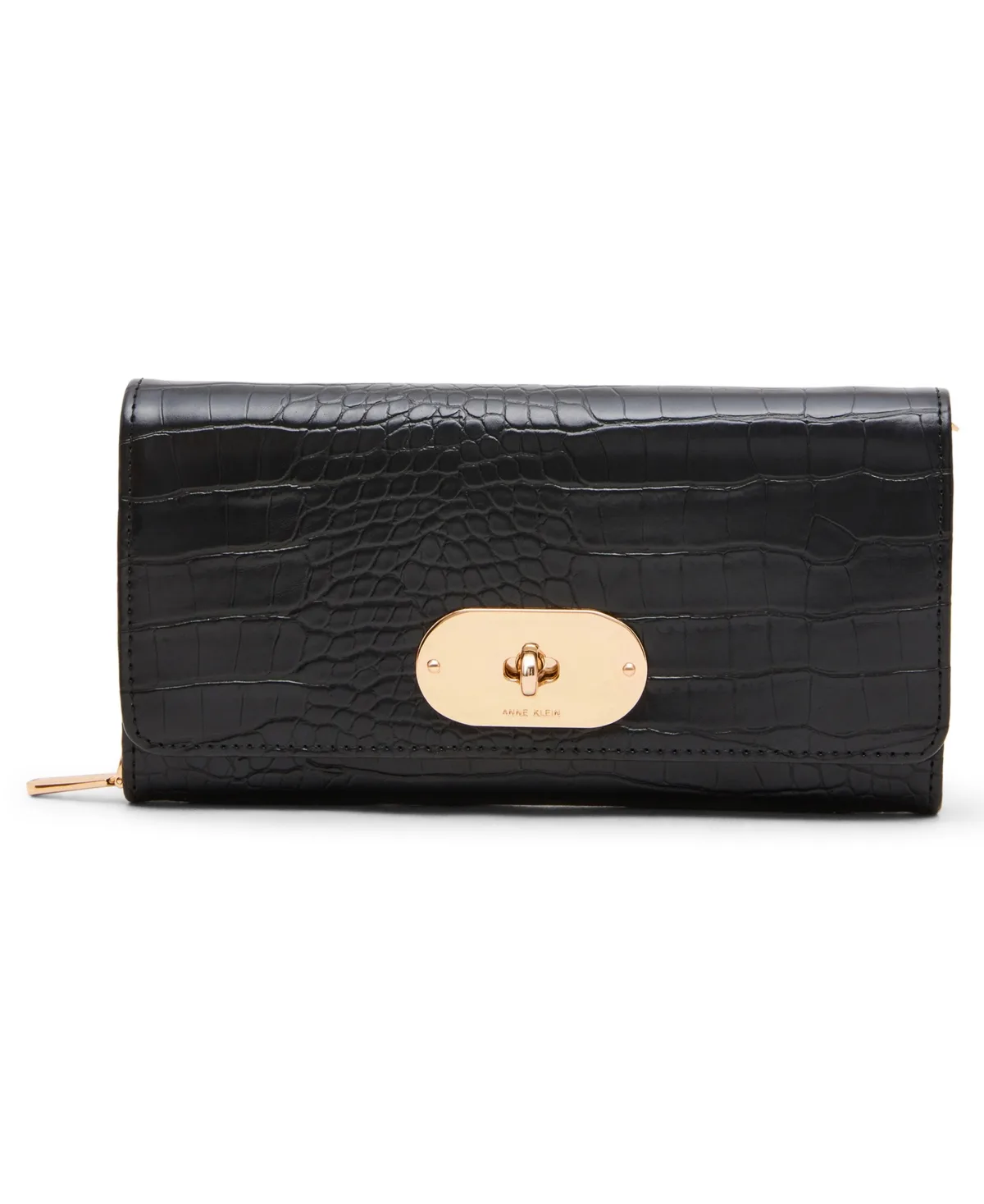 Oval Turn-Lock Chain Crossbody Wallet by Anne Klein