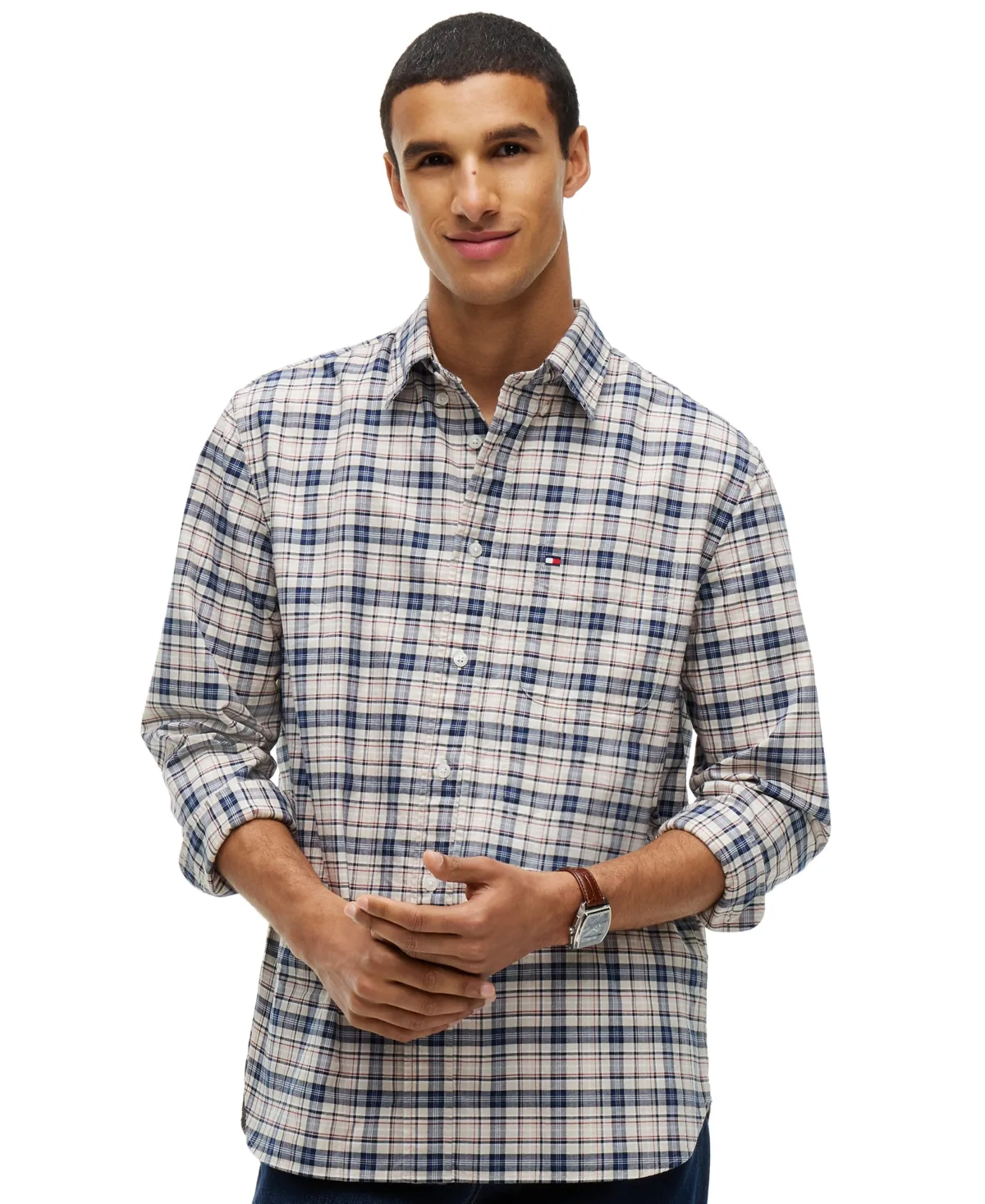 Oxford Tartan Check Regular-Fit Button-Down Long-Sleeve Shirt by Tommy Hilfiger