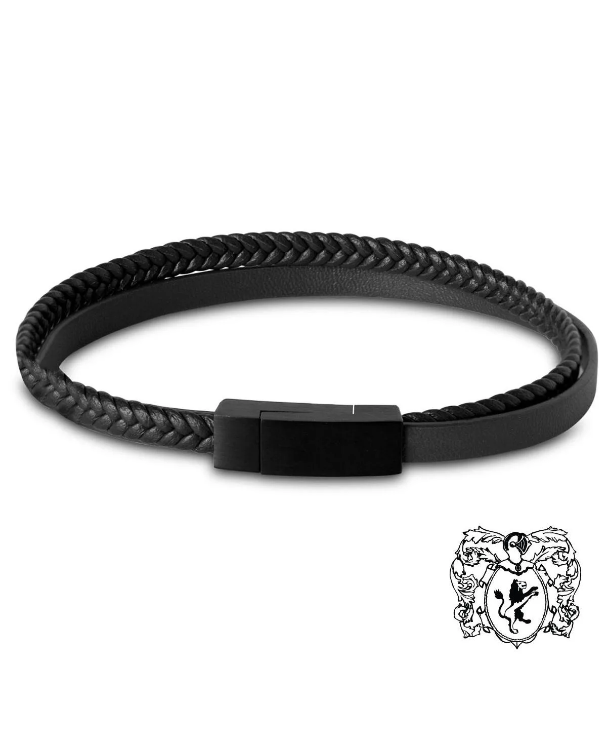 Double Strand Leather Stainless Steel Bracelet