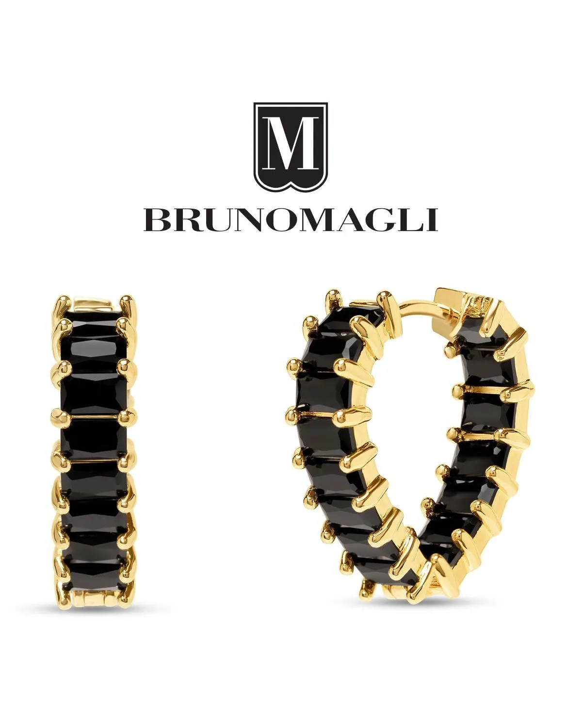 Bruno Magli Crystal Rosa Dangle Hoop Earrings