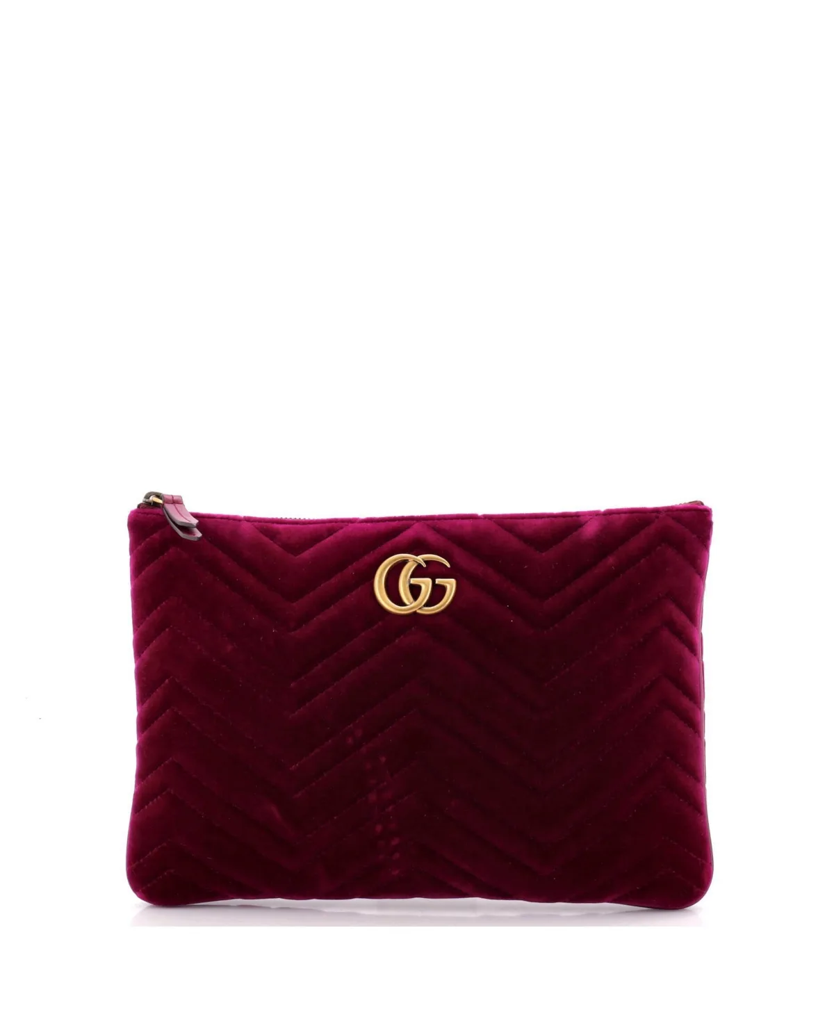 Pre-Owned Gucci Marmont Matelasse Velvet Pouch by Gucci