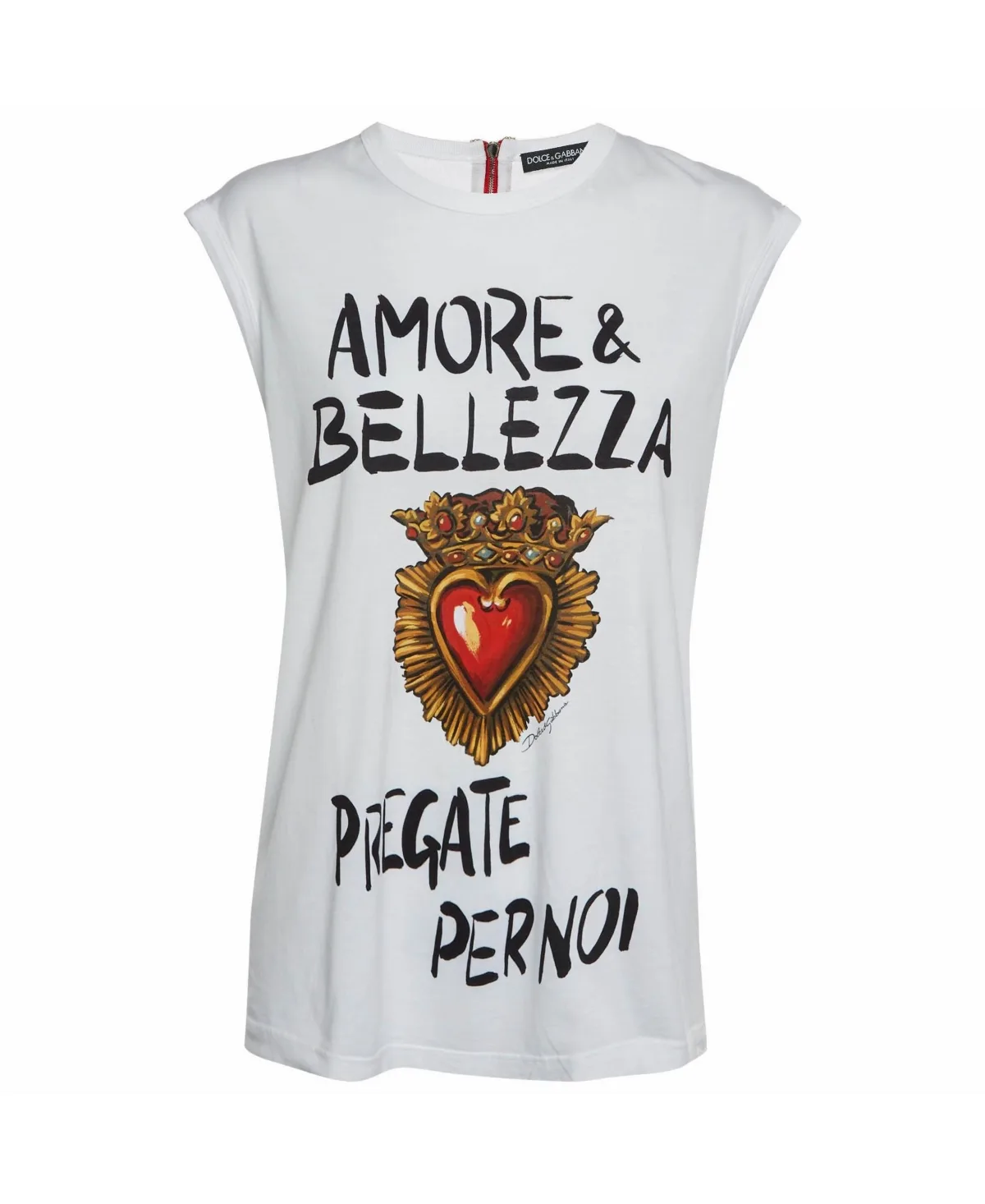 Pre-Owned Amore and Bellezza Graphic Jersey Tank Top by Dolce & Gabbana