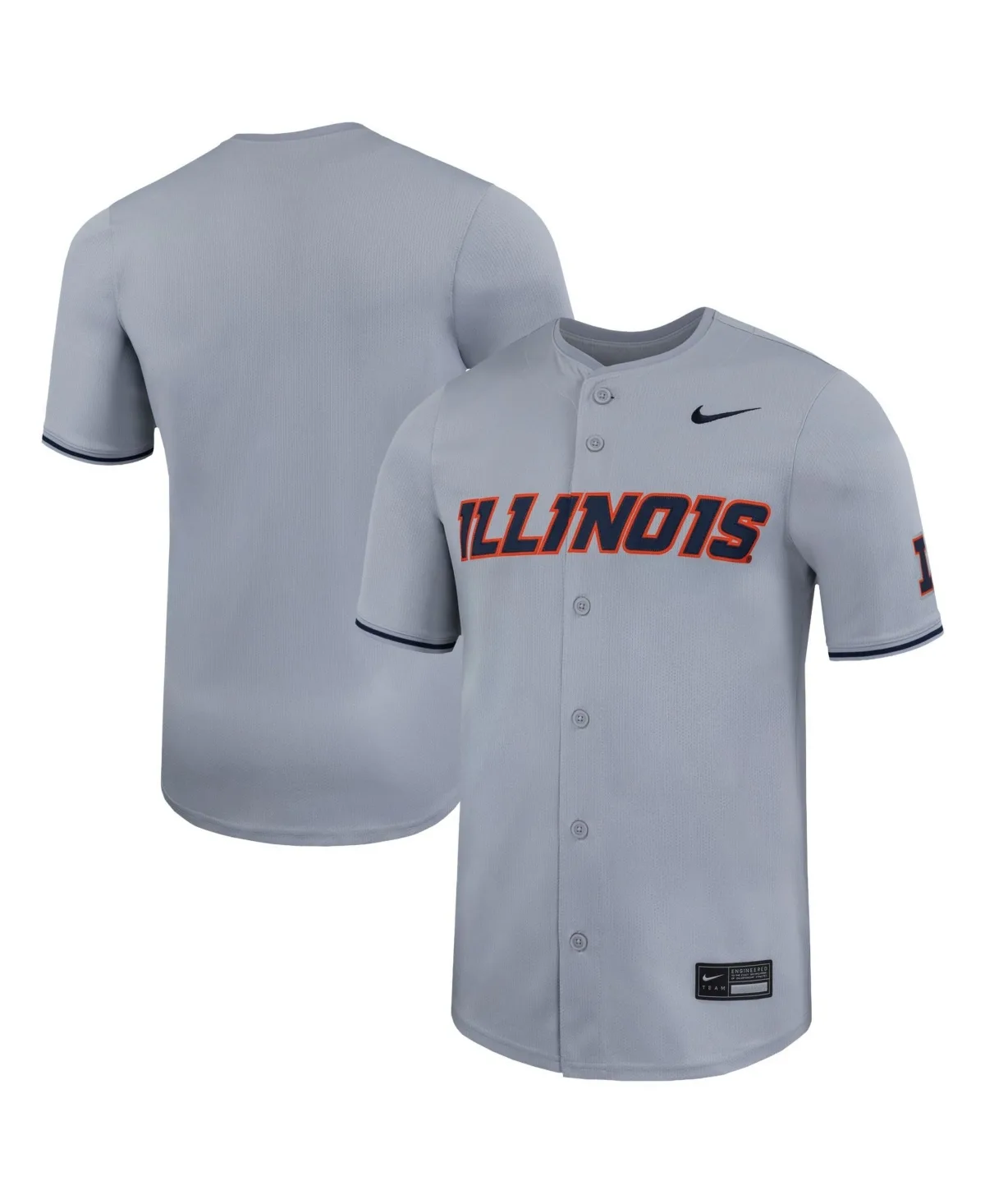 Illini Double-Knit Mesh Button-Front Dri-Fit Jersey by Nike
