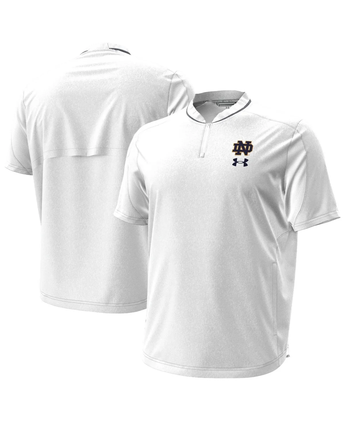 Notre Dame Fighting Irish 2026 Sideline Motivate Quarter-Zip Mock Collar Short-Sleeve Pullover Sweatshirt by Under Armour