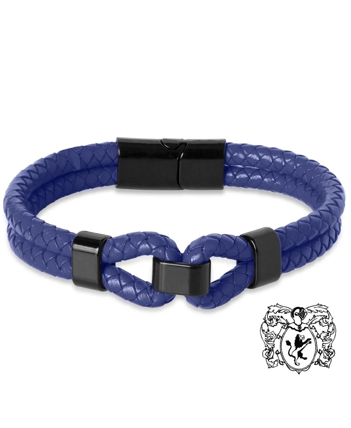 Stainless Steel Infinity Leather Bracelet by Bruno Magli