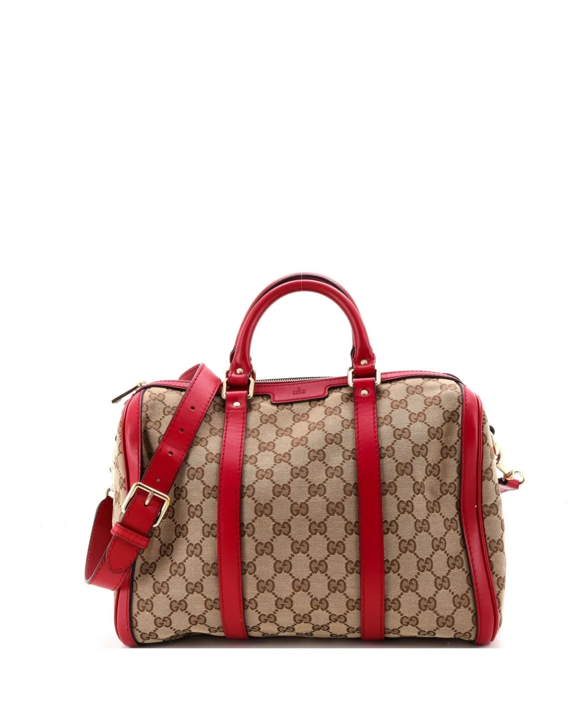 Pre-Owned Medium Convertible Joy Boston Bag Gg Canvas with Leather by Gucci