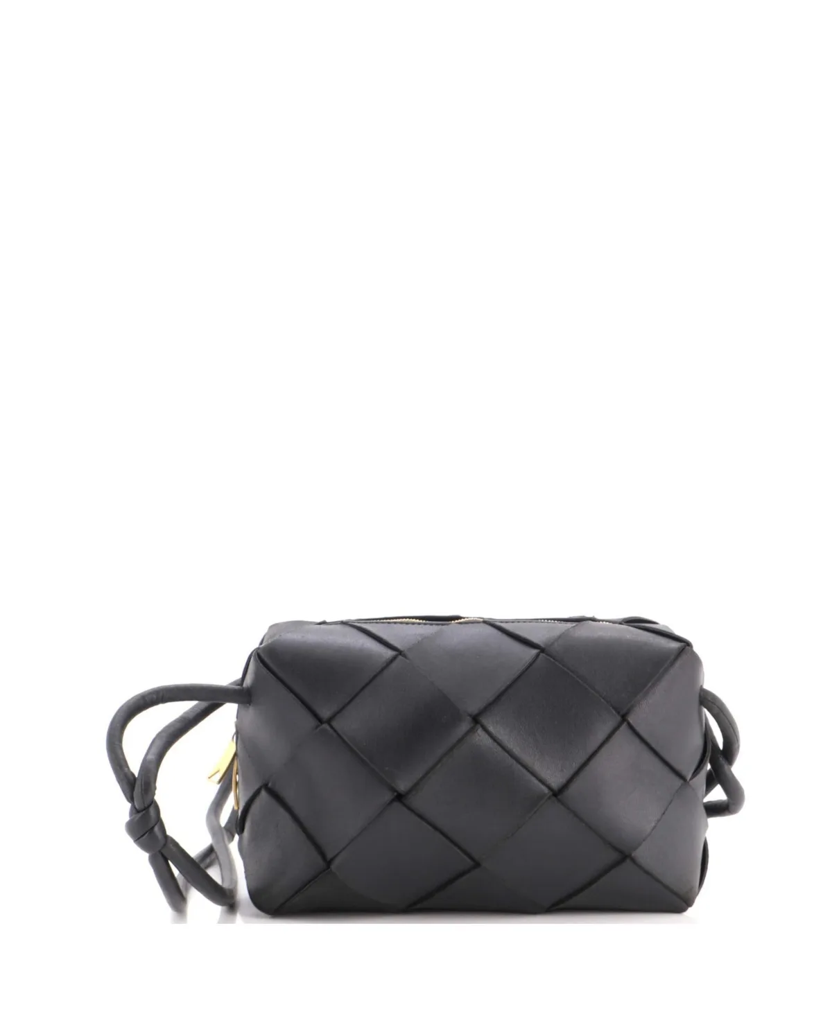 Pre-Owned Small Cassette Camera Crossbody Bag Maxi Intrecciato Leather by Bottega Veneta