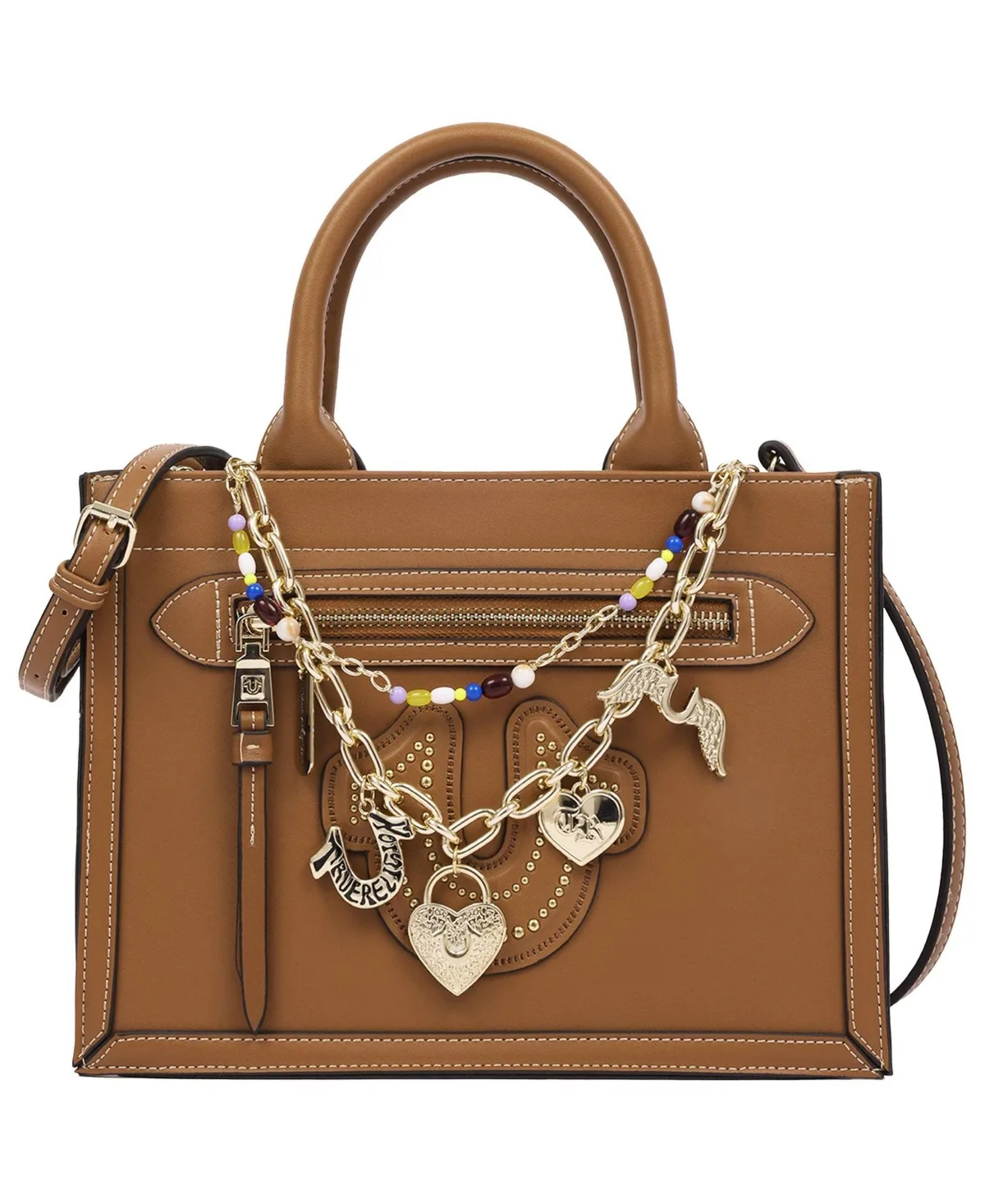 Horseshoe Applique Denim Hobo Tote by True Religion