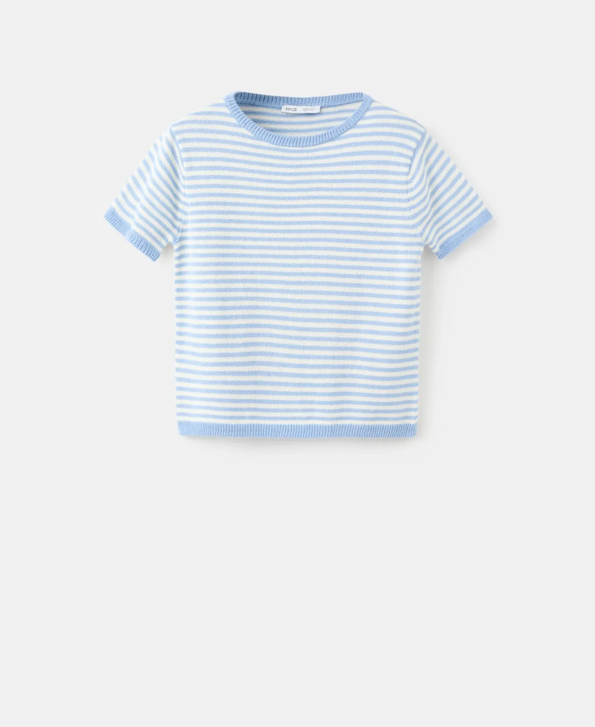 Striped Short-Sleeved Sweater by Mango