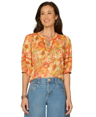Mandarin Collar Top by Democracy