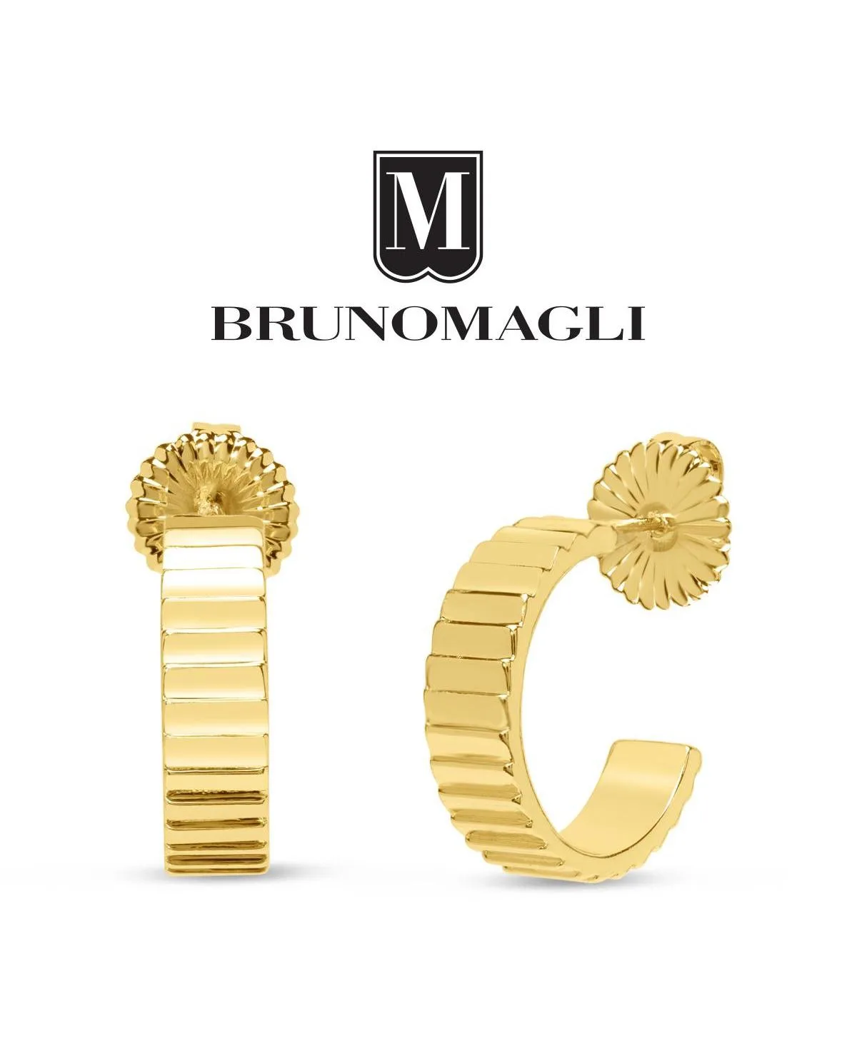 Gold-Tone Dangle Hoop Earrings by Bruno Magli