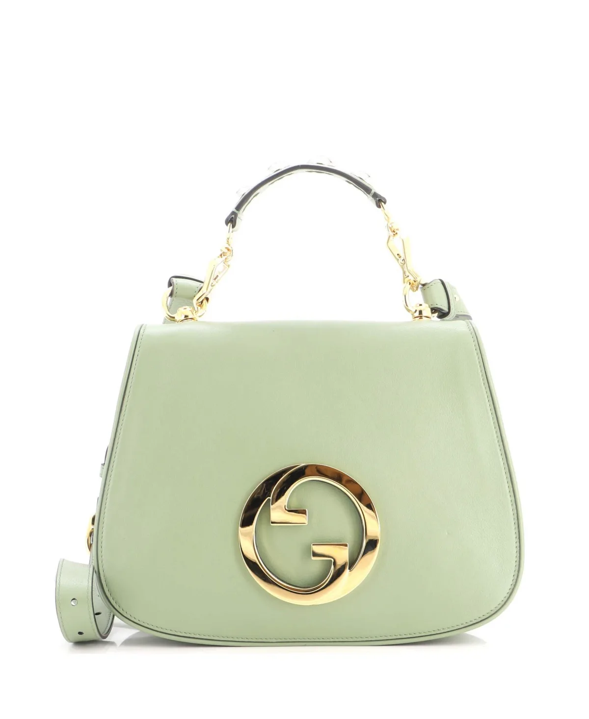 Pre-Owned Gucci Medium Web Blondie Shoulder Flap Bag Leather by Gucci