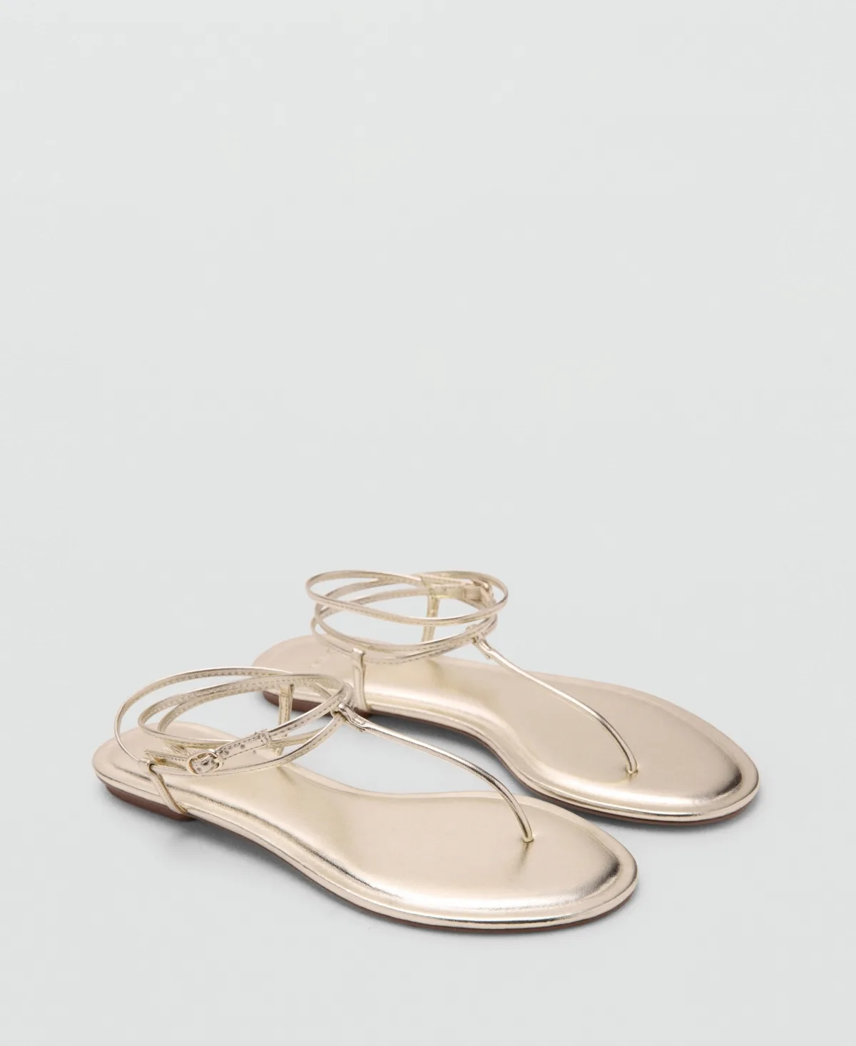 Metallic Straps Sandals by Mango