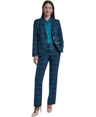Plaid Stretch Two Button Blazer Sutton Plaid Straight Pants by Tommy Hilfiger