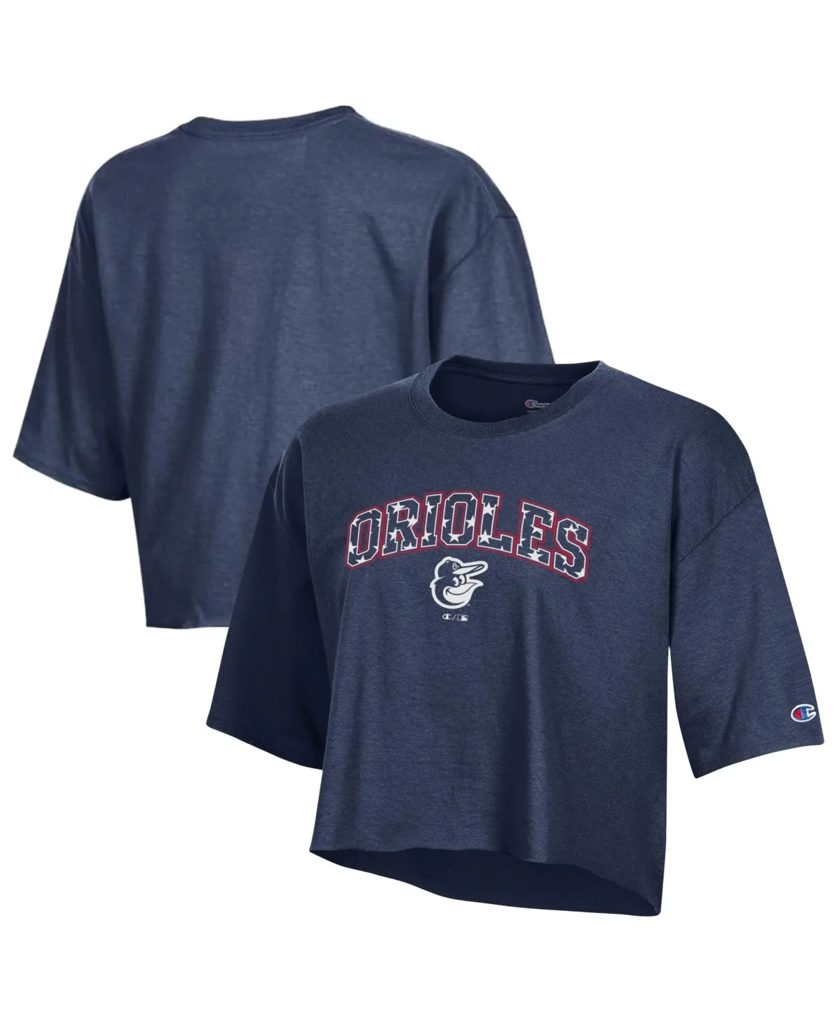 Baltimore Orioles Americana Cropped Oversized T-Shirt by Champion