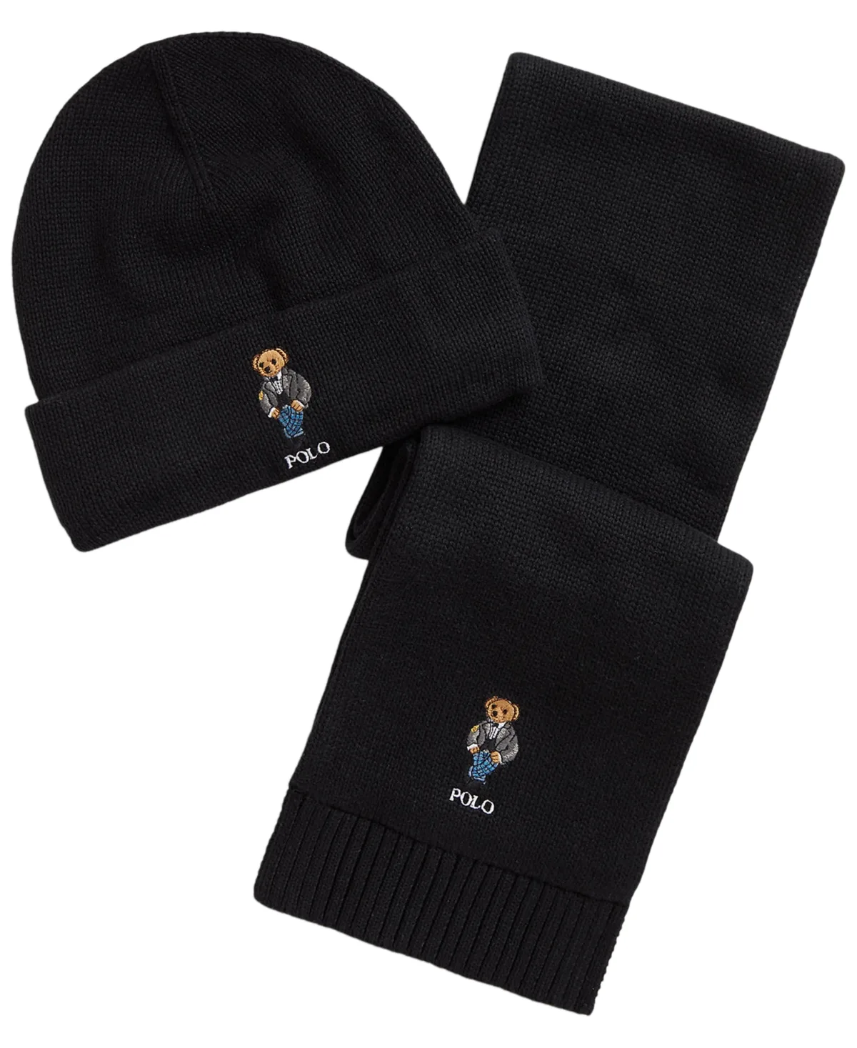 Polo Bear Rib-Knit Beanie and Scarf, 2-Piece Set by Polo Ralph Lauren