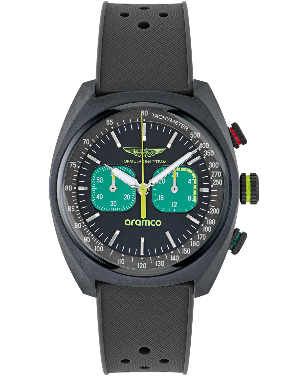 Quartz Three-Hand Round Gray Silicone Strap Watch 43mm by Aston Martin