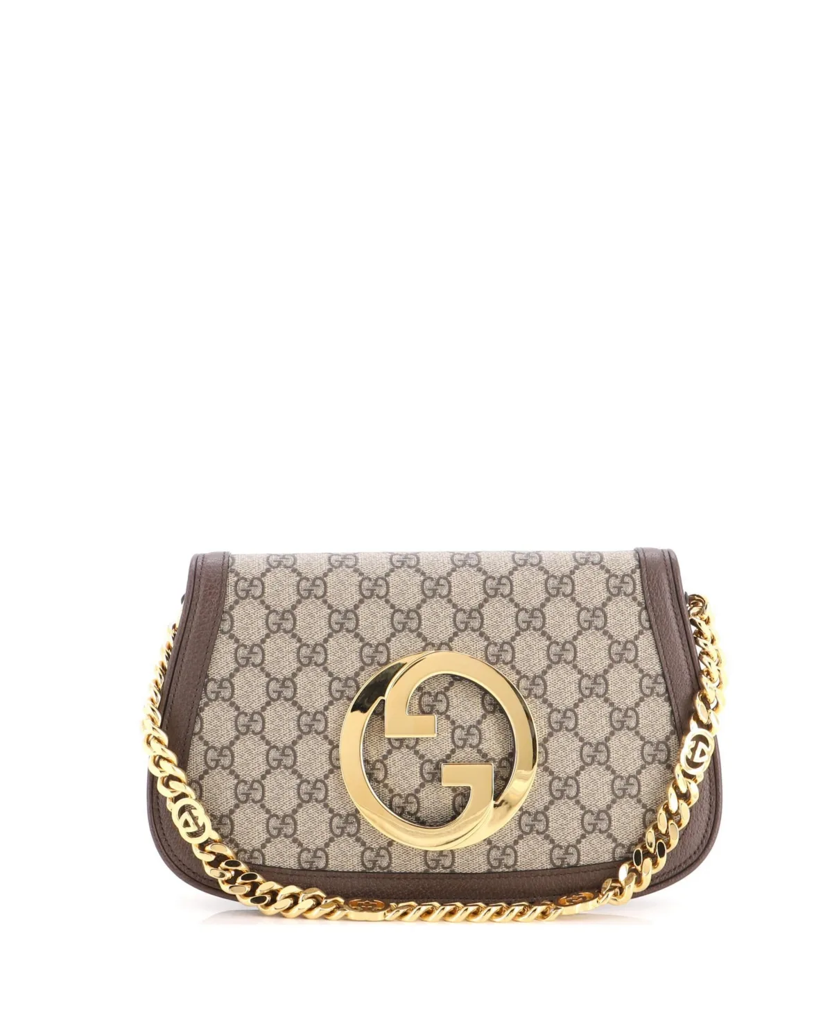 Pre-Owned Gucci Small Blondie Nm Chain Flap Bag Gg Coated Canvas by Gucci