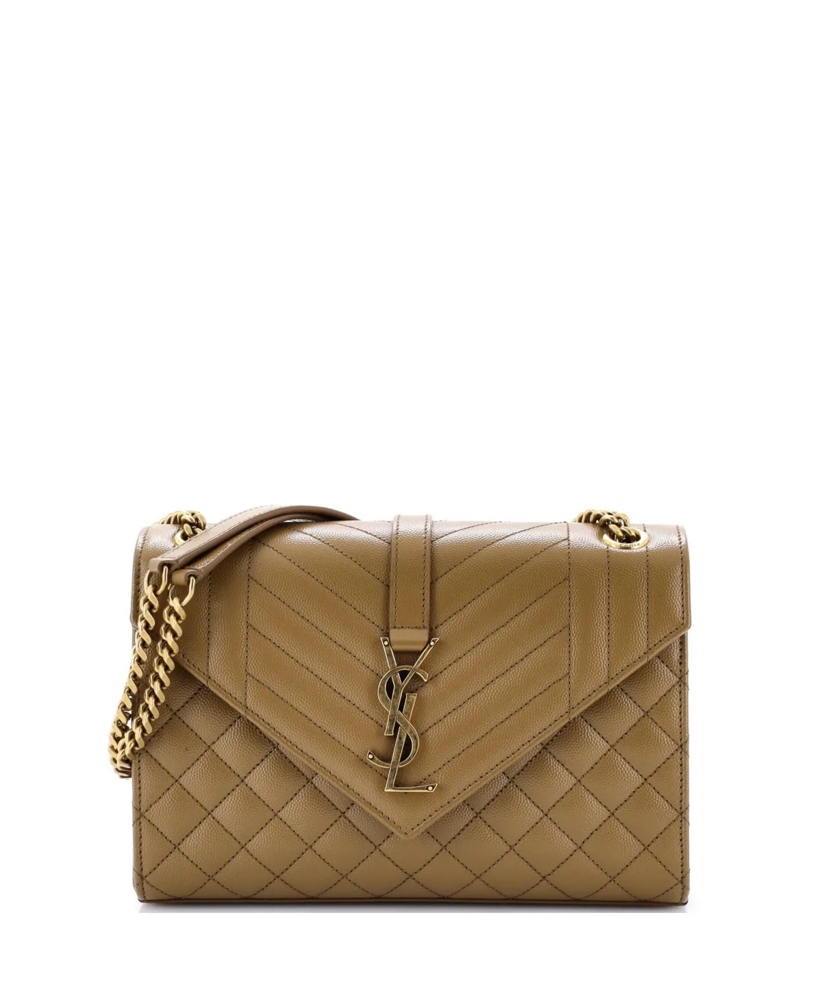 Pre-Owned Saint Laurent Medium Classic Monogram Envelope Satchel Mixed Matelasse Leather